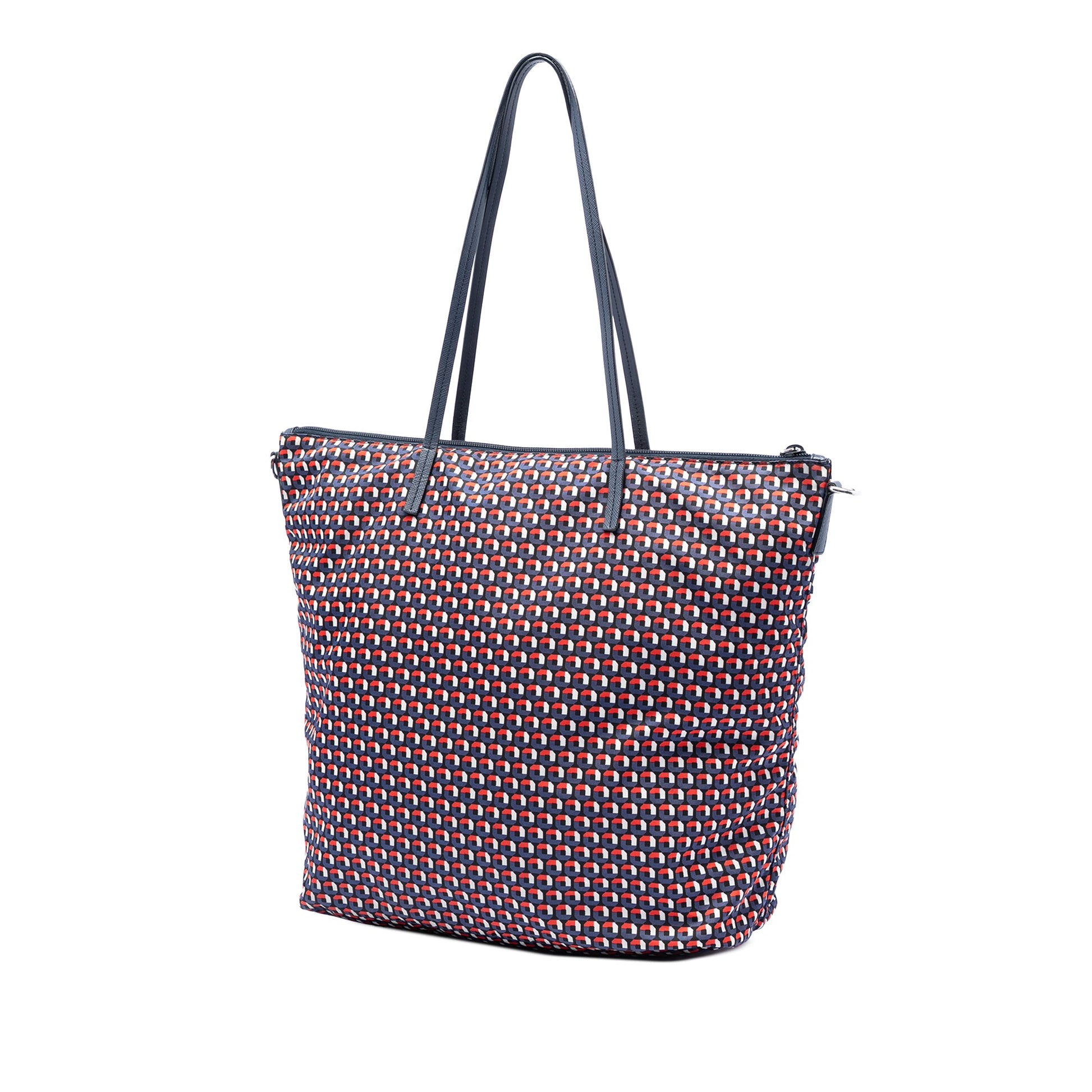 Prada Saffiano Trimmed Tessuto Stampato Satchel