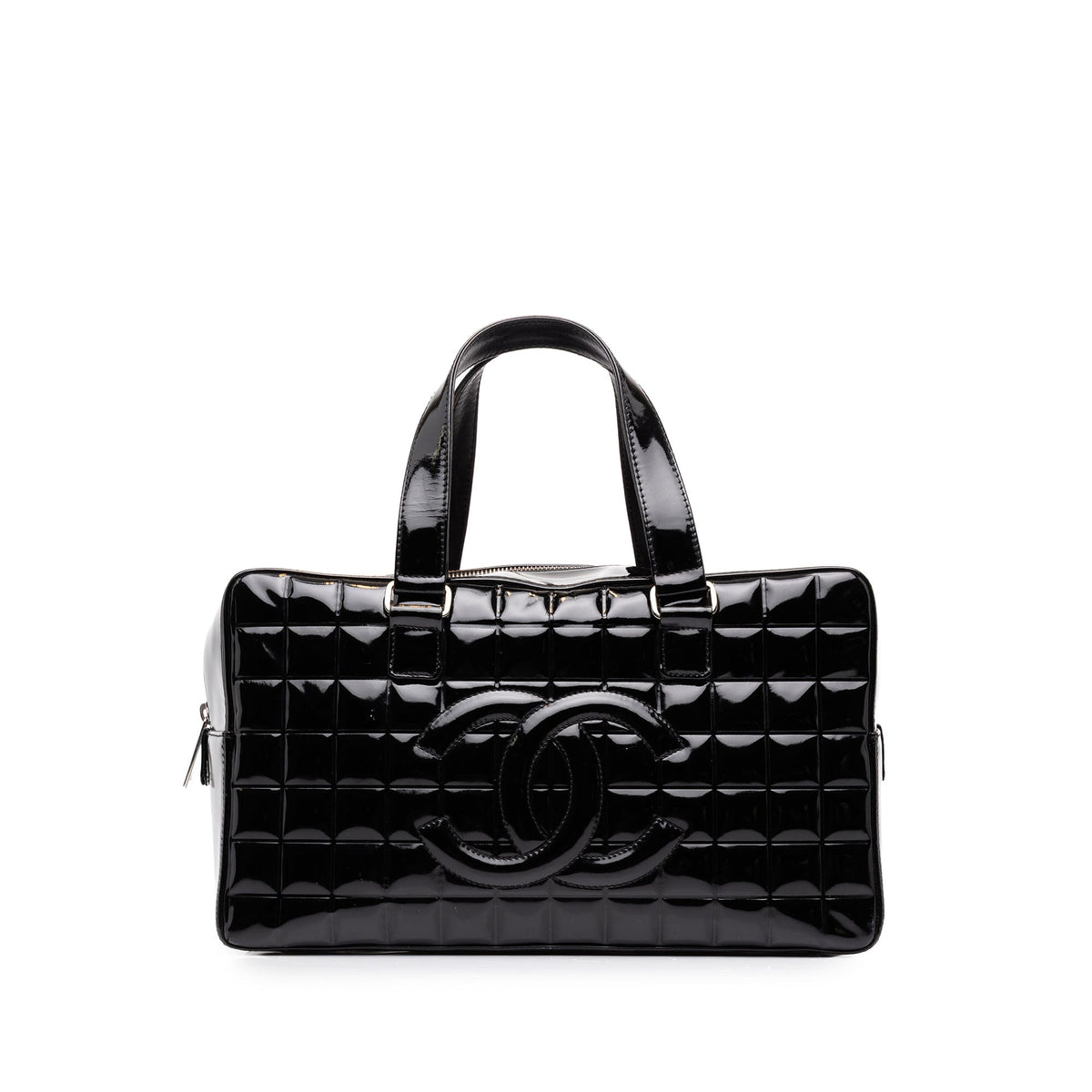 Chanel CC Chocolate Bar Patent Bowler Bag