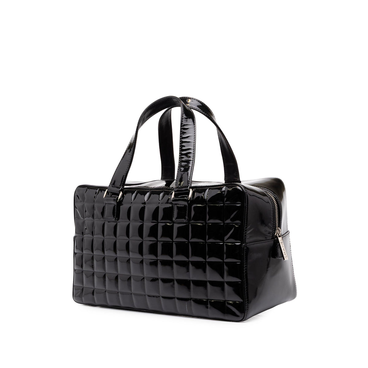 Chanel CC Chocolate Bar Patent Bowler Bag