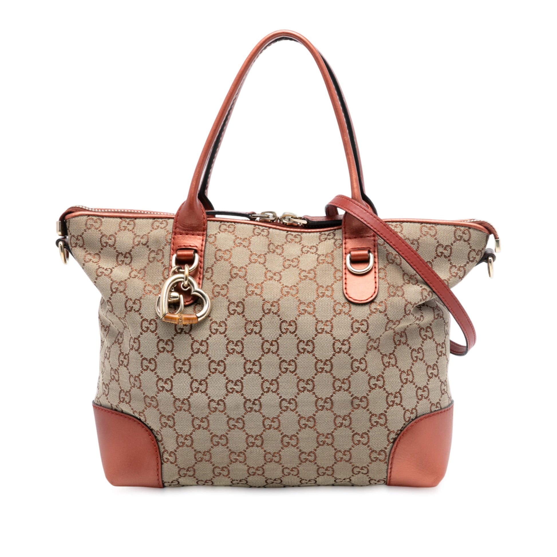 Gucci GG Canvas Heart Bit Satchel