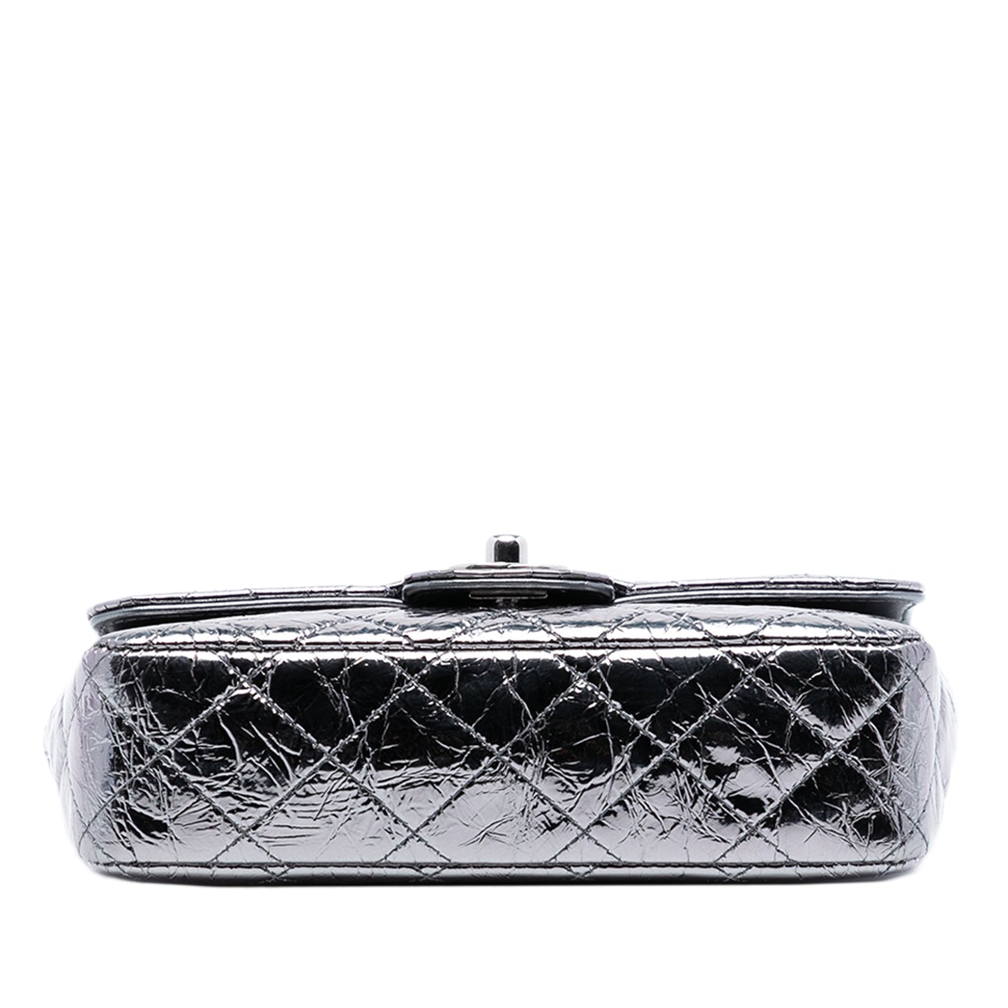 Chanel Mini Quilted Metallic Calfskin Ring Top Handle Flap