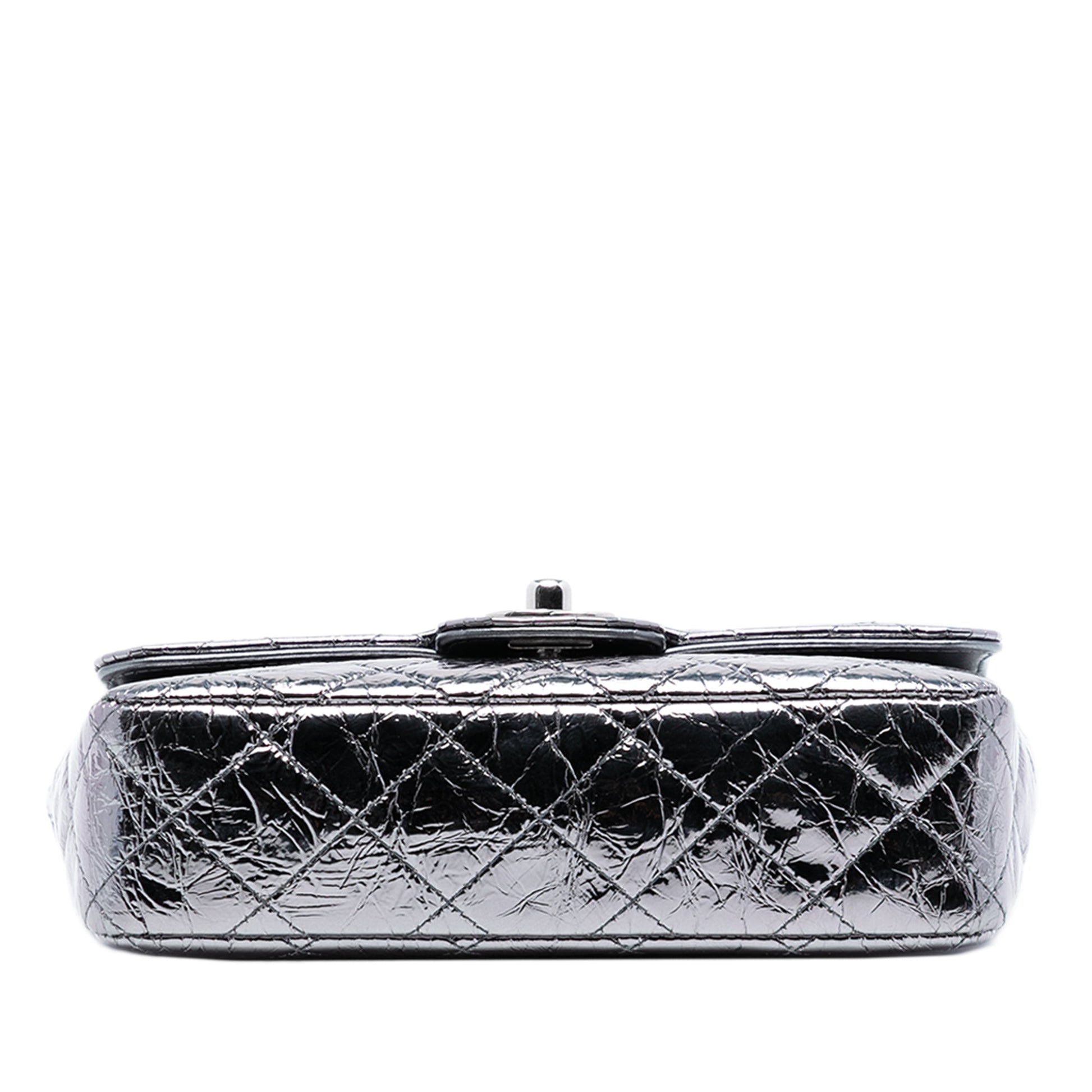 Chanel Mini Quilted Metallic Calfskin Ring Top Handle Flap