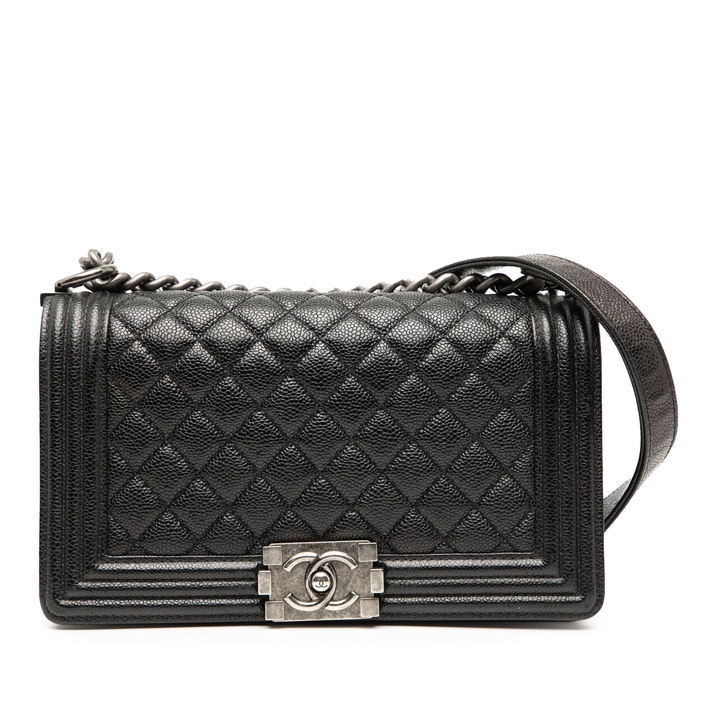 Chanel Old Medium Quilted Caviar Boy Flap