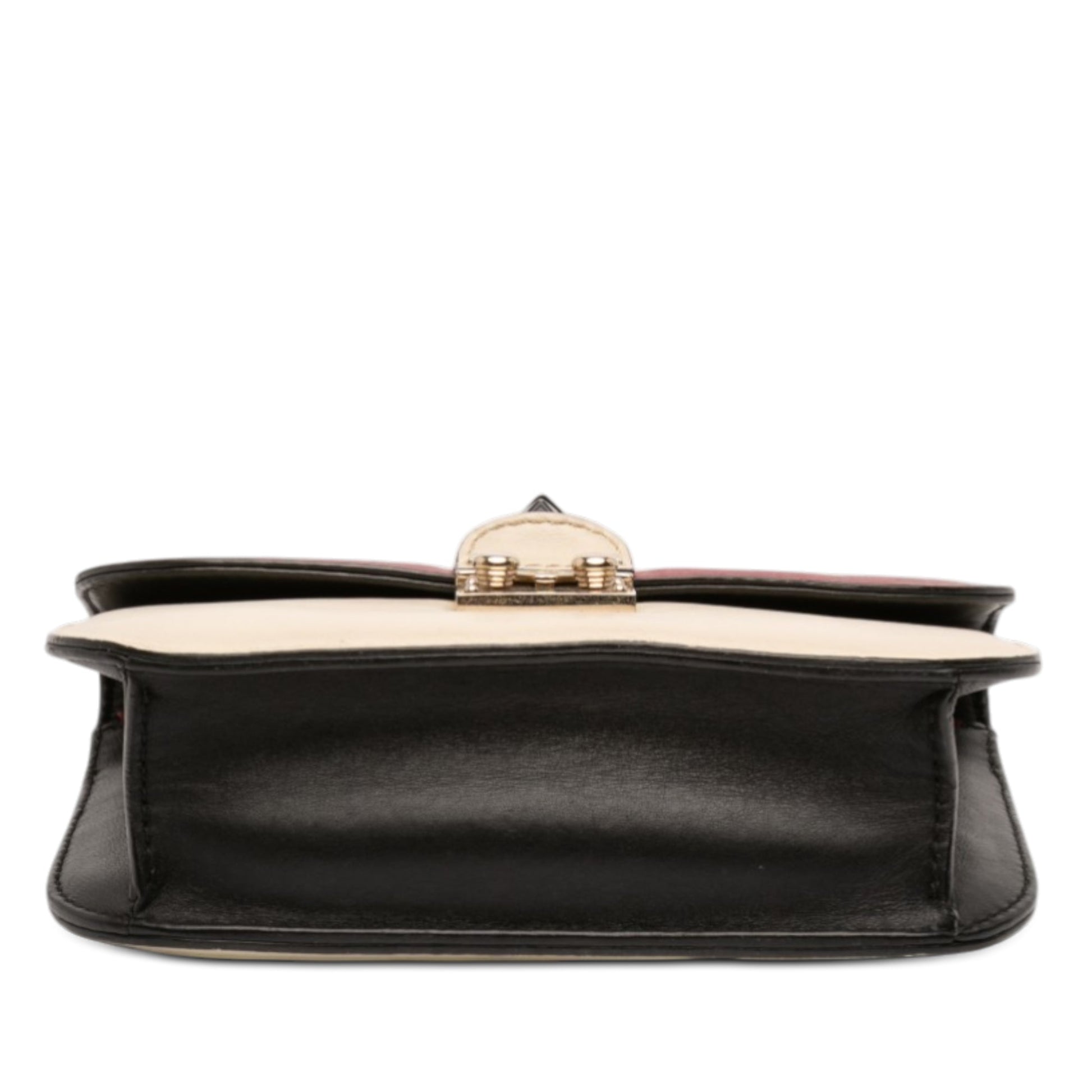 Small Tricolor Calfskin Rockstud Glam Lock Crossbody