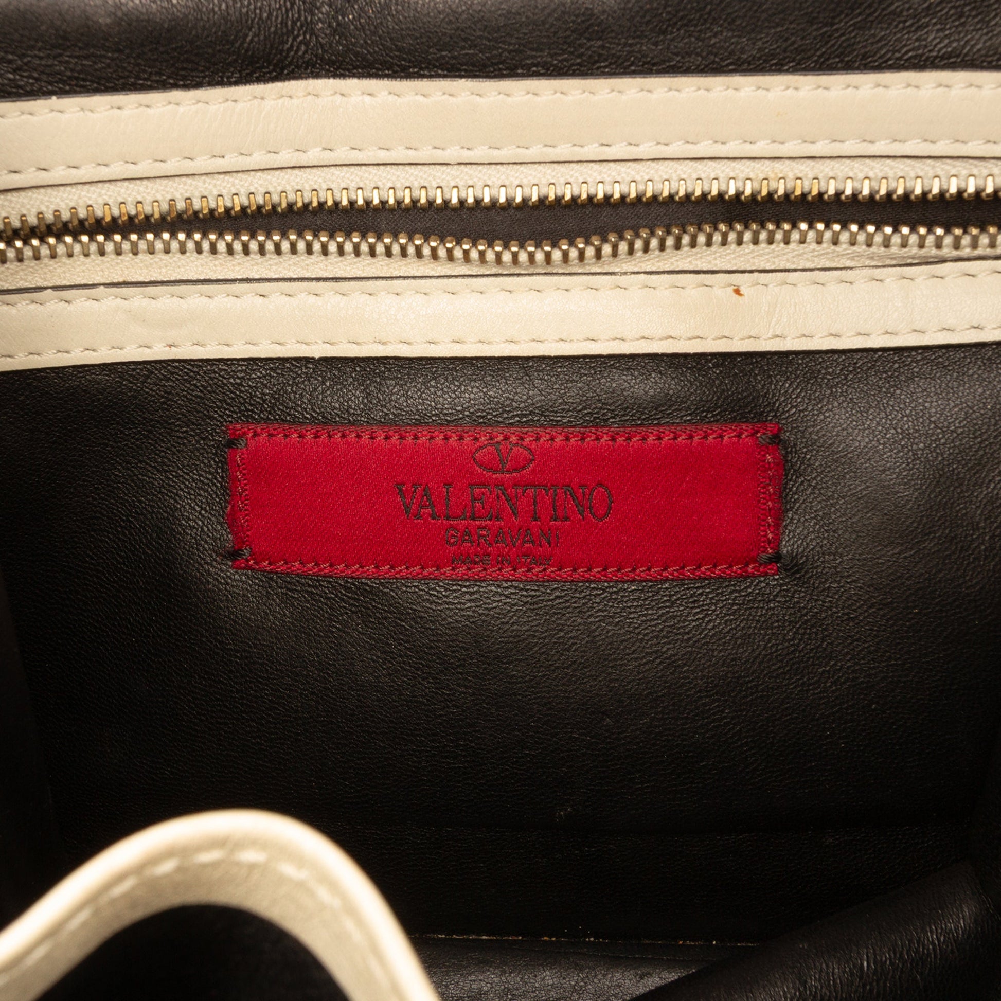 Small Tricolor Calfskin Rockstud Glam Lock Crossbody