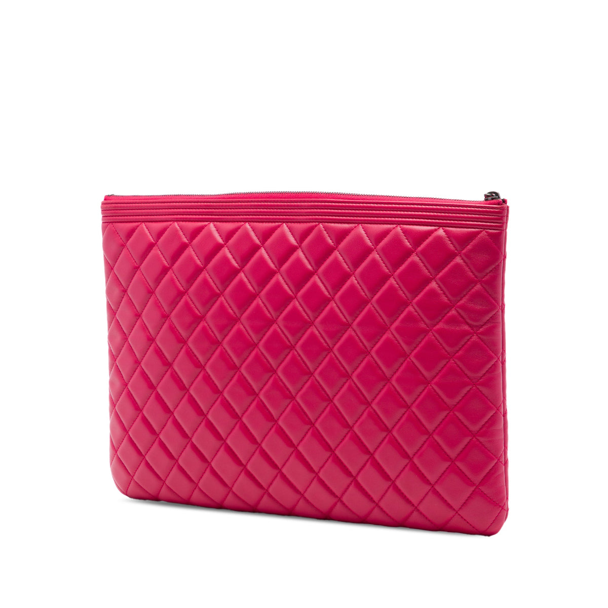 Chanel Large Quilted Calfskin Chain Boy O Case Clutch