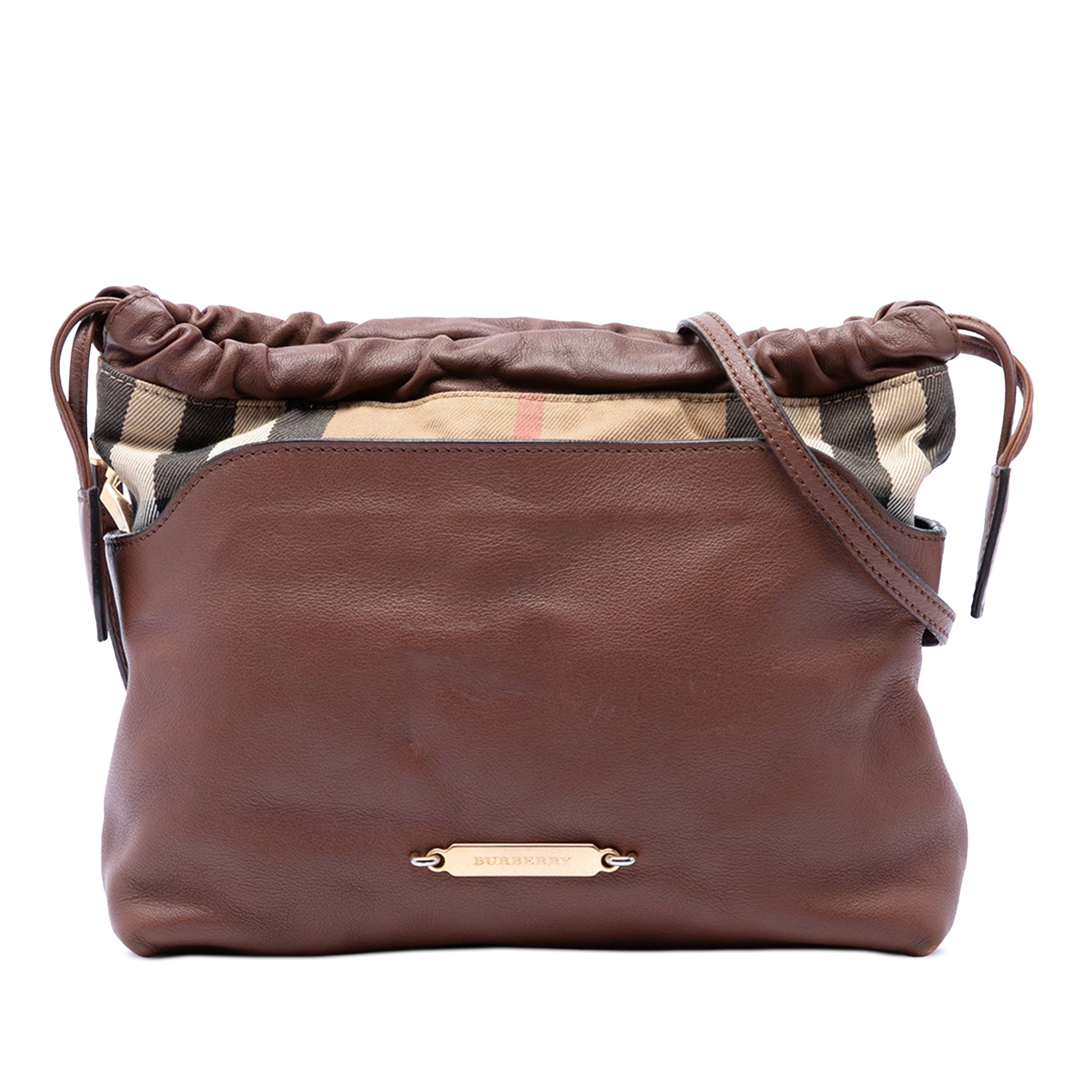 Burberry House Check Canvas and Calfskin Little Crush Crossbody
