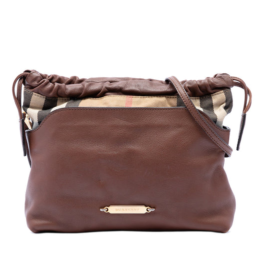 Burberry House Check Canvas and Calfskin Little Crush Crossbody