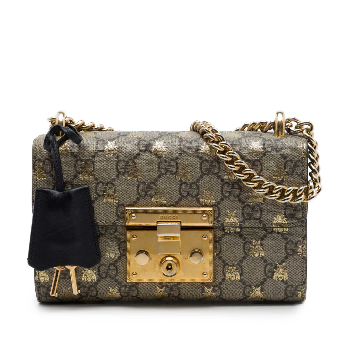 Gucci Small GG Supreme Bee Padlock Crossbody