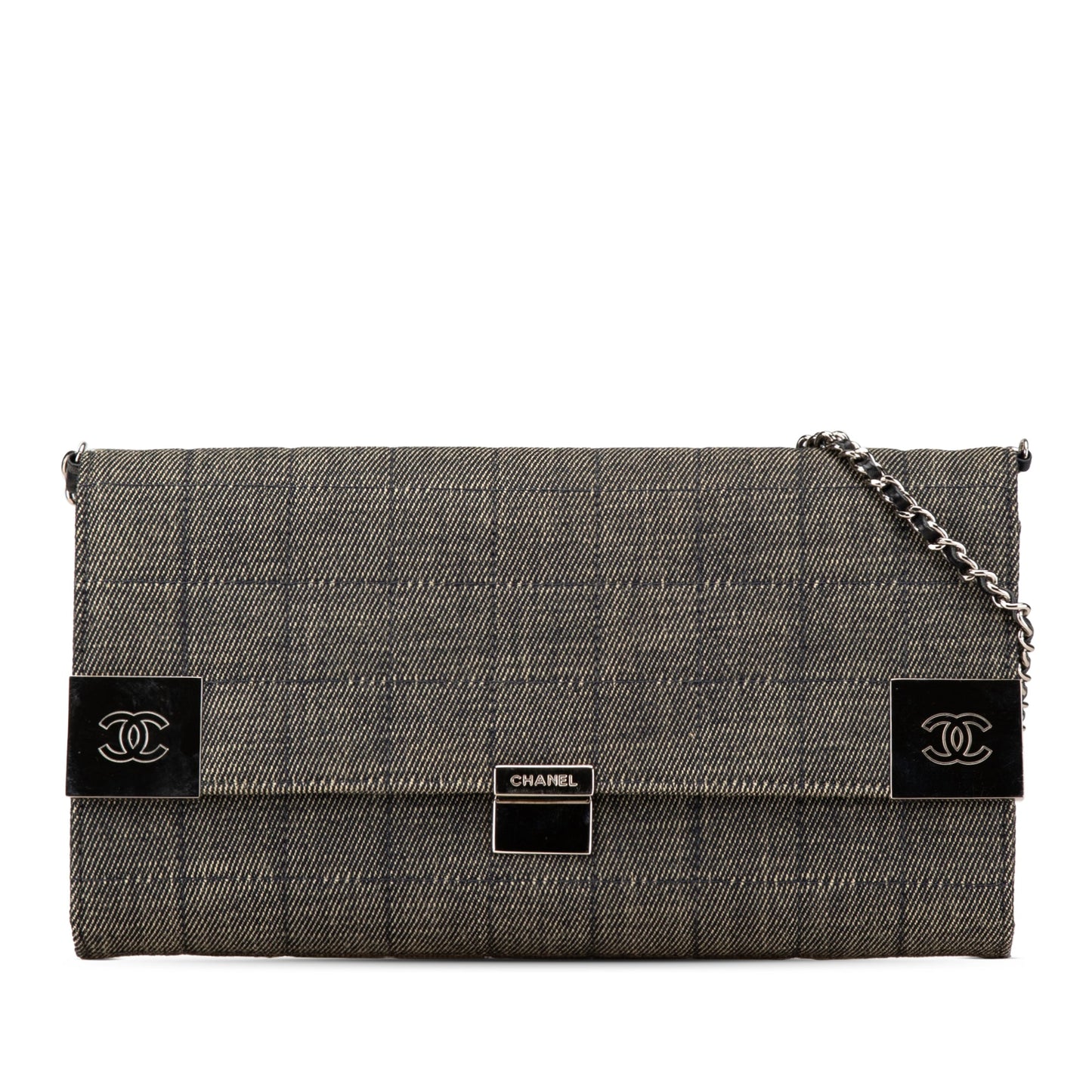 Chanel CC Choco Bar Denim Chain Flap