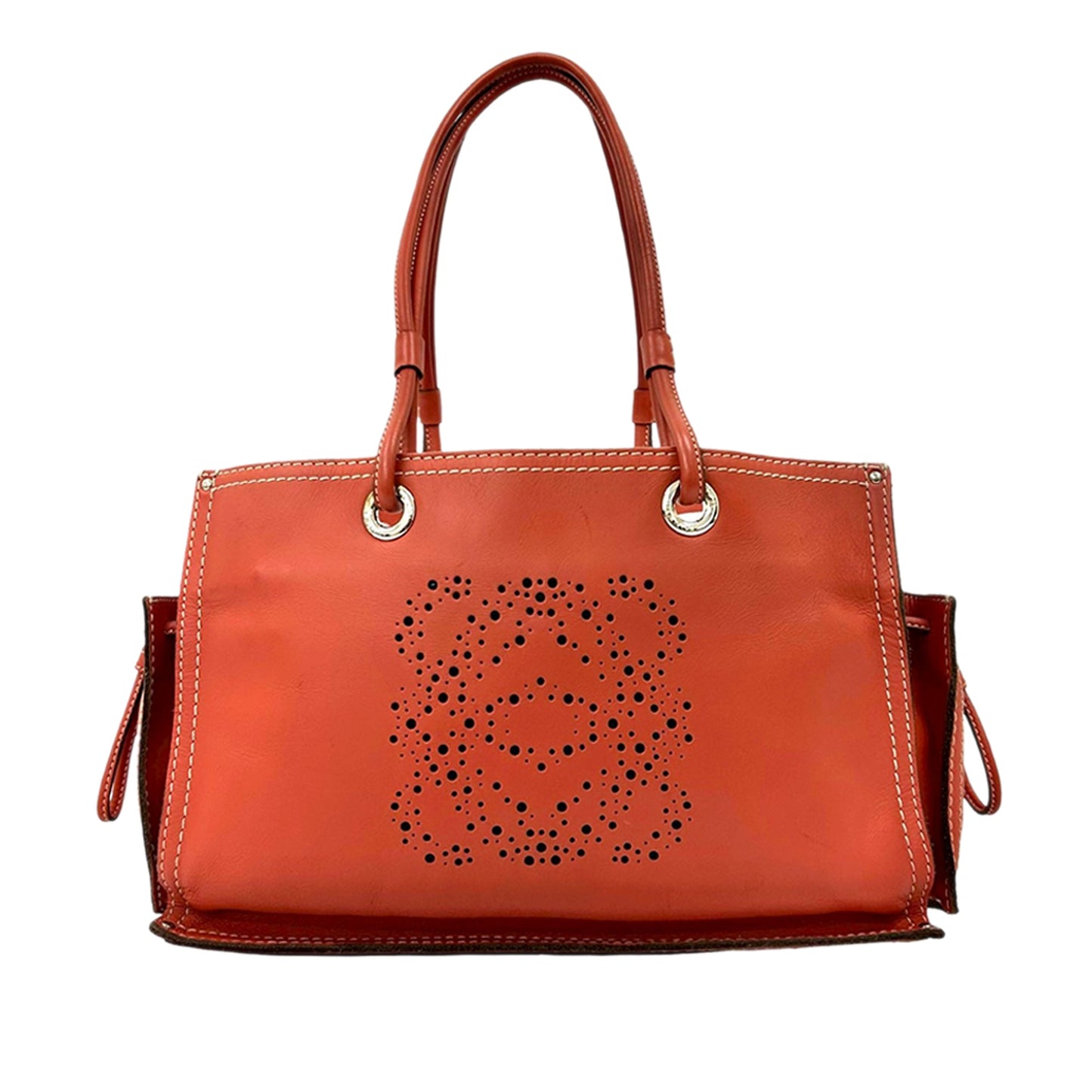 LOEWE Leather Perforated Anagram Tote