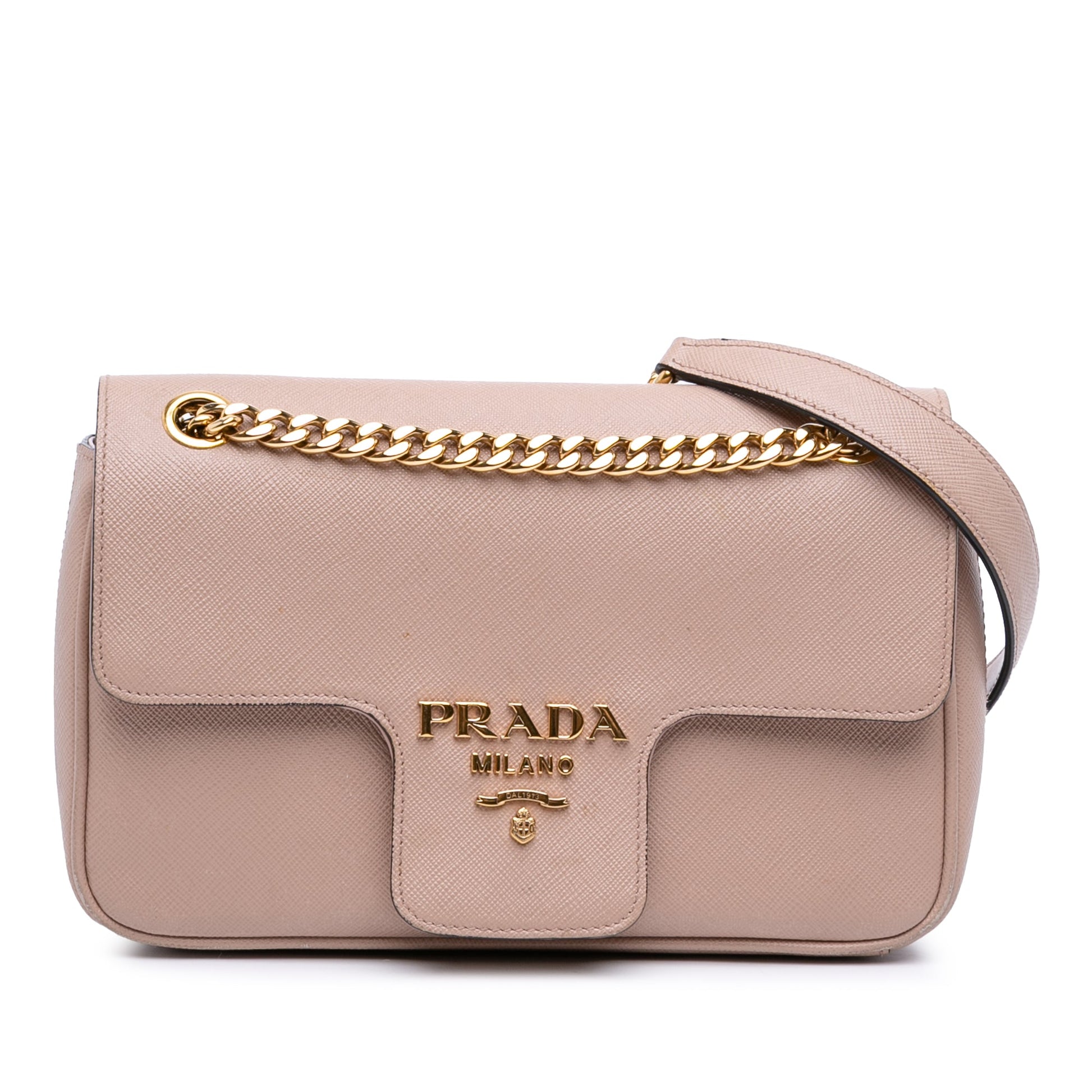 Prada Saffiano Pattina Chain Crossbody