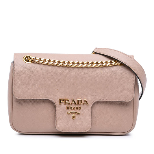 Prada Saffiano Pattina Chain Crossbody