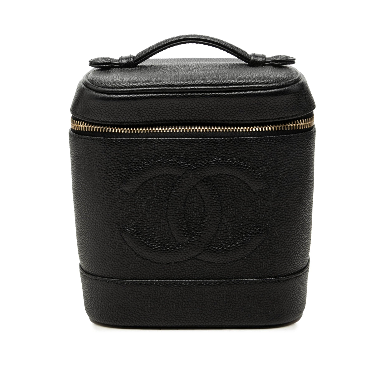 Chanel CC Caviar Vanity Case — Black