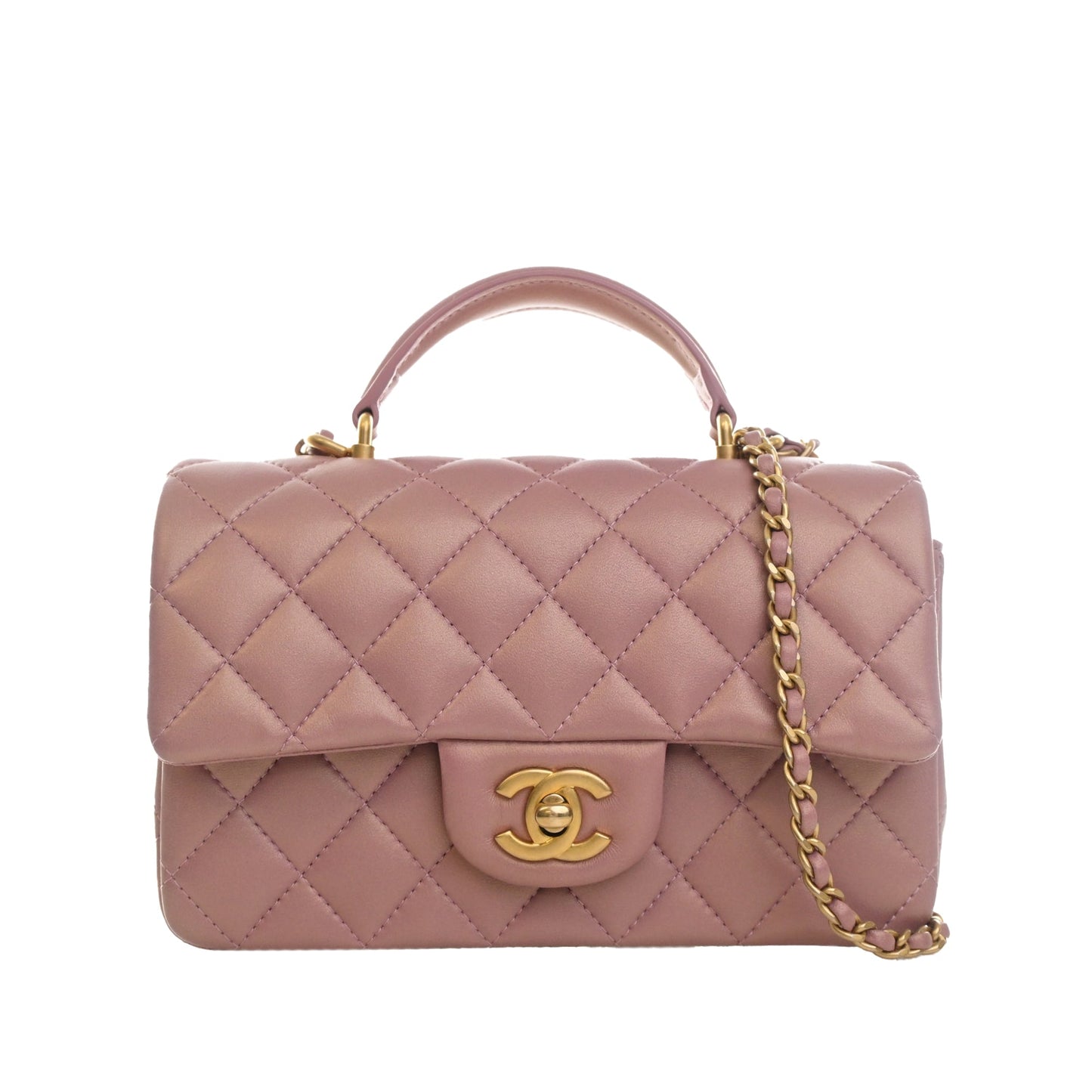 Chanel Mini Rectangular Classic Lambskin Top Handle Flap
