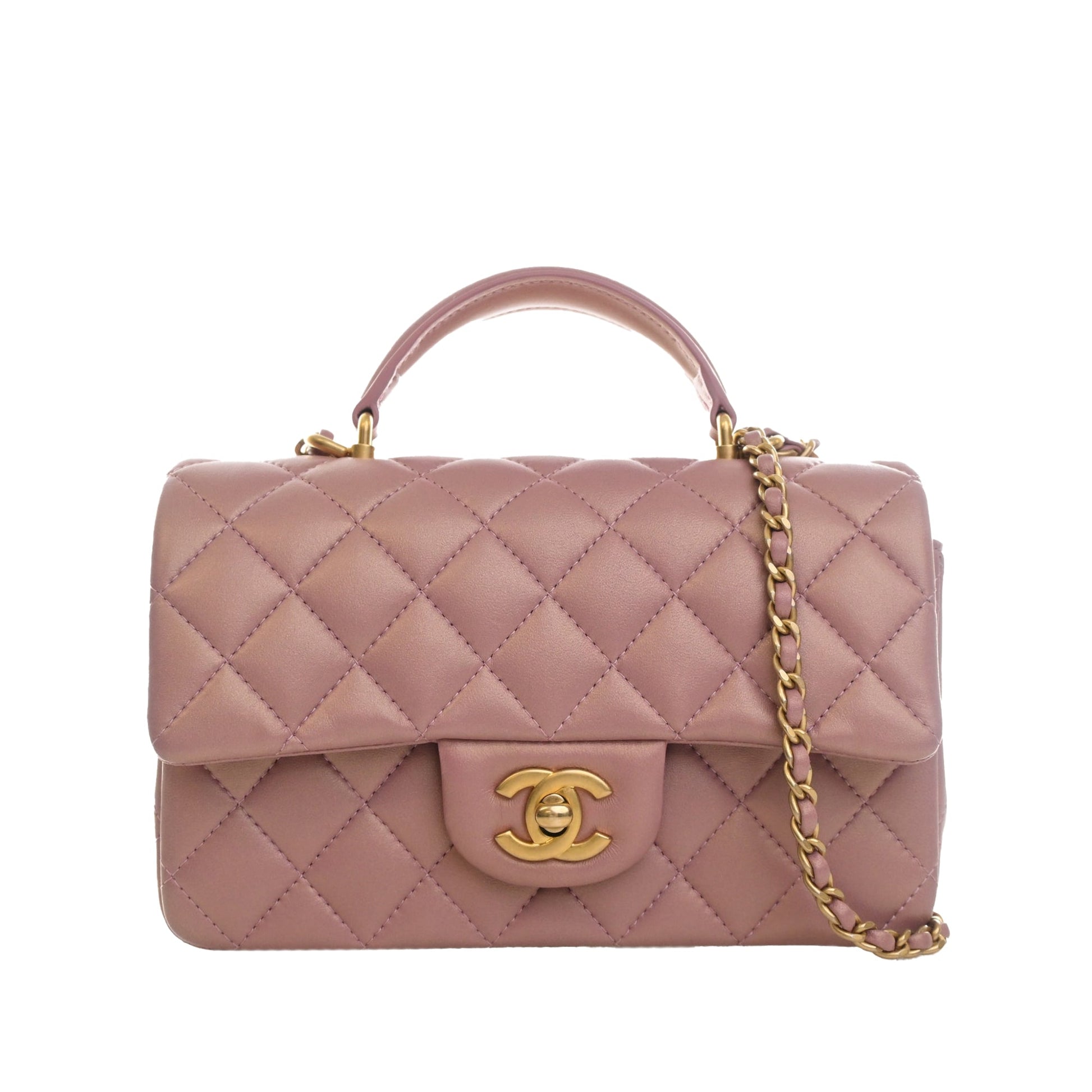 Chanel Mini Rectangular Classic Lambskin Top Handle Flap