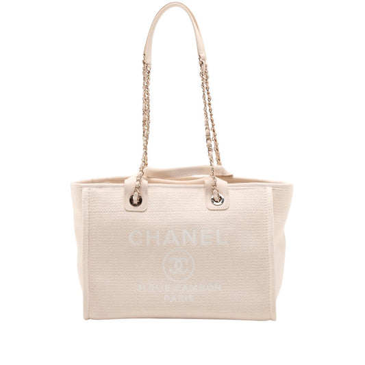 Chanel Medium Canvas Deauville Tote — Pink