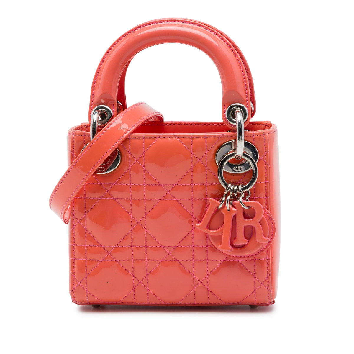 Dior Micro Patent Cannage Lady Dior — Orange