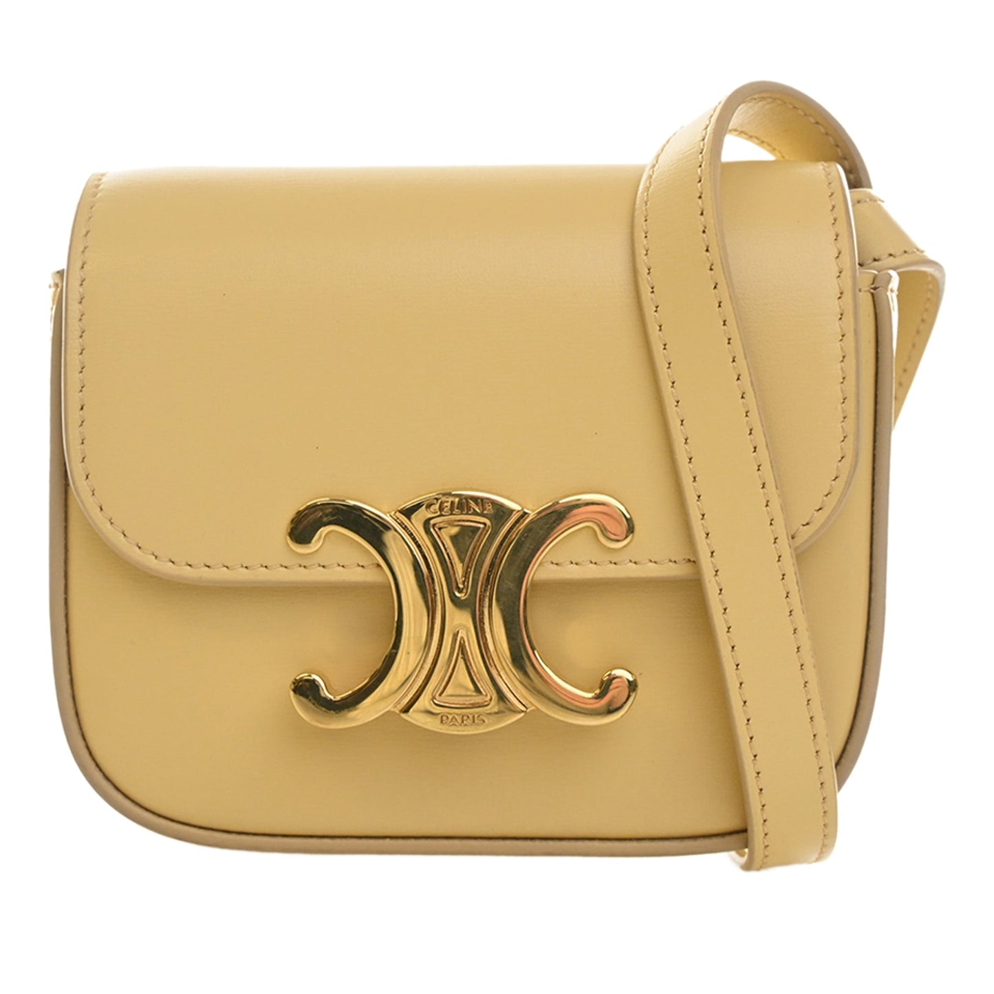 Celine Mini Shiny Calfskin Triomphe Crossbody