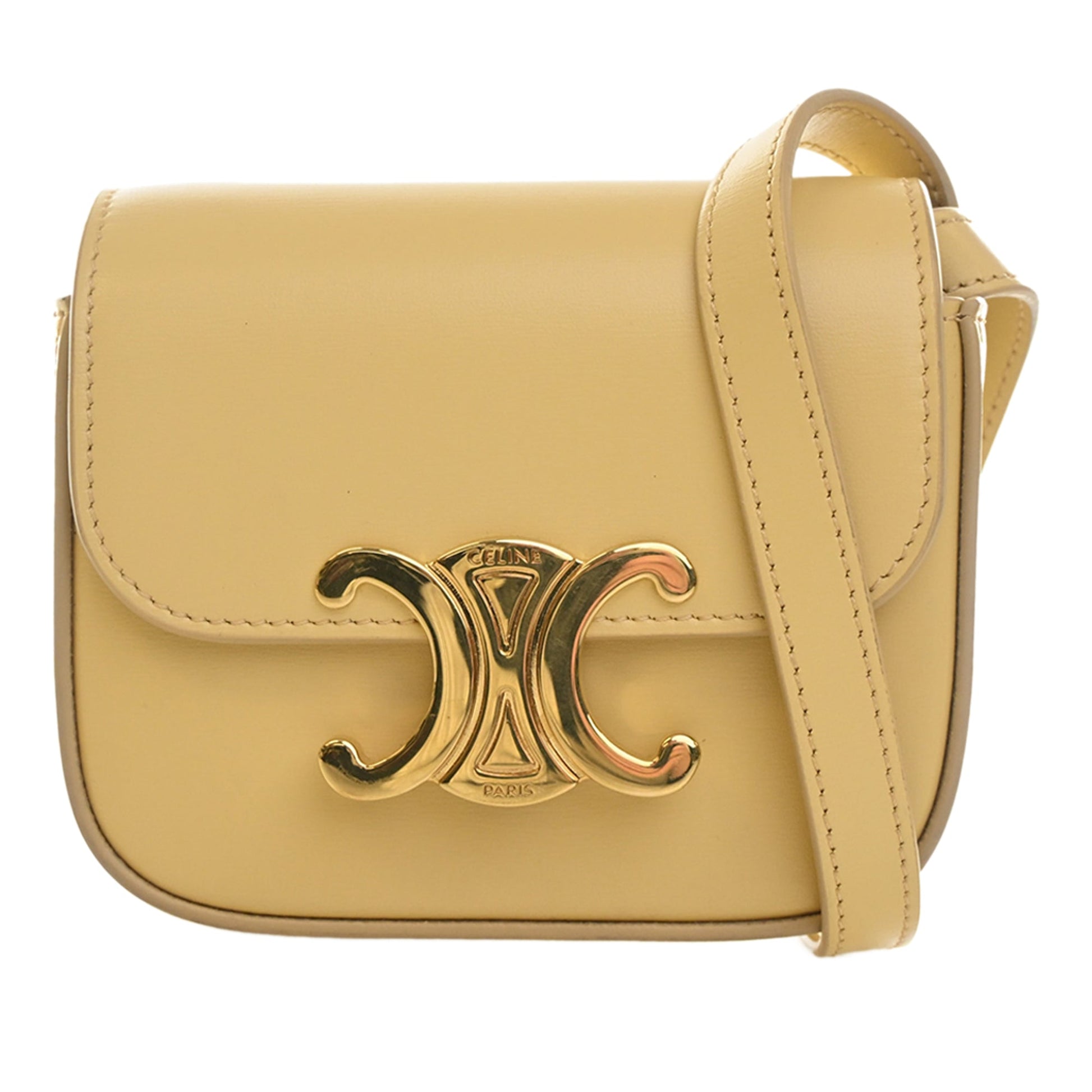 Celine Mini Shiny Calfskin Triomphe Crossbody