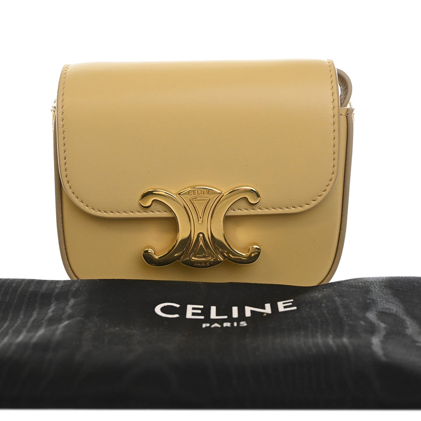Celine Mini Shiny Calfskin Triomphe Crossbody