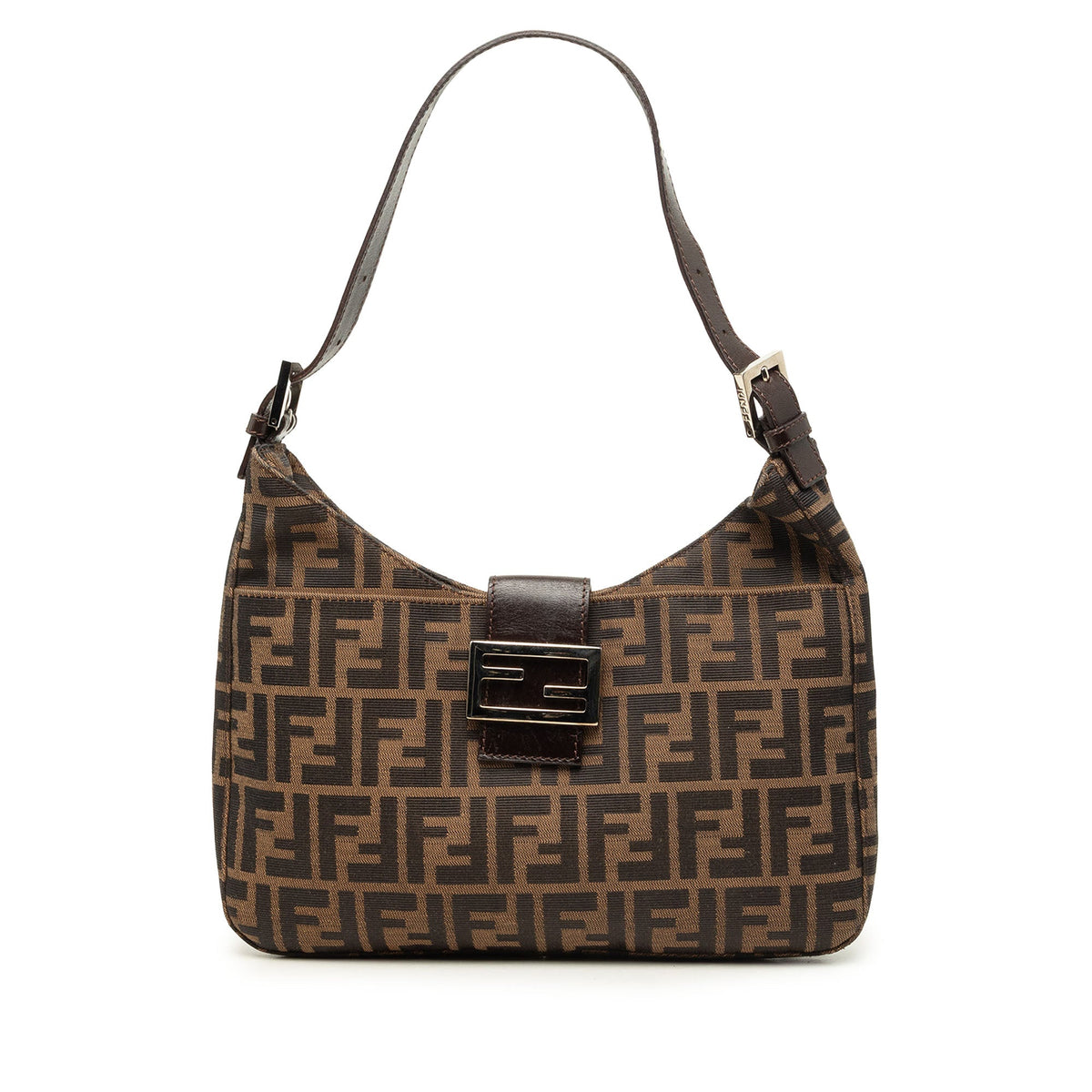 Fendi Zucca Canvas Shoulder Bag — Brown