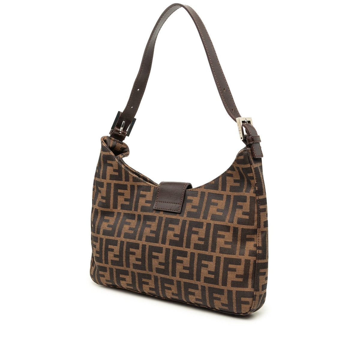 Fendi Zucca Canvas Shoulder Bag — Brown