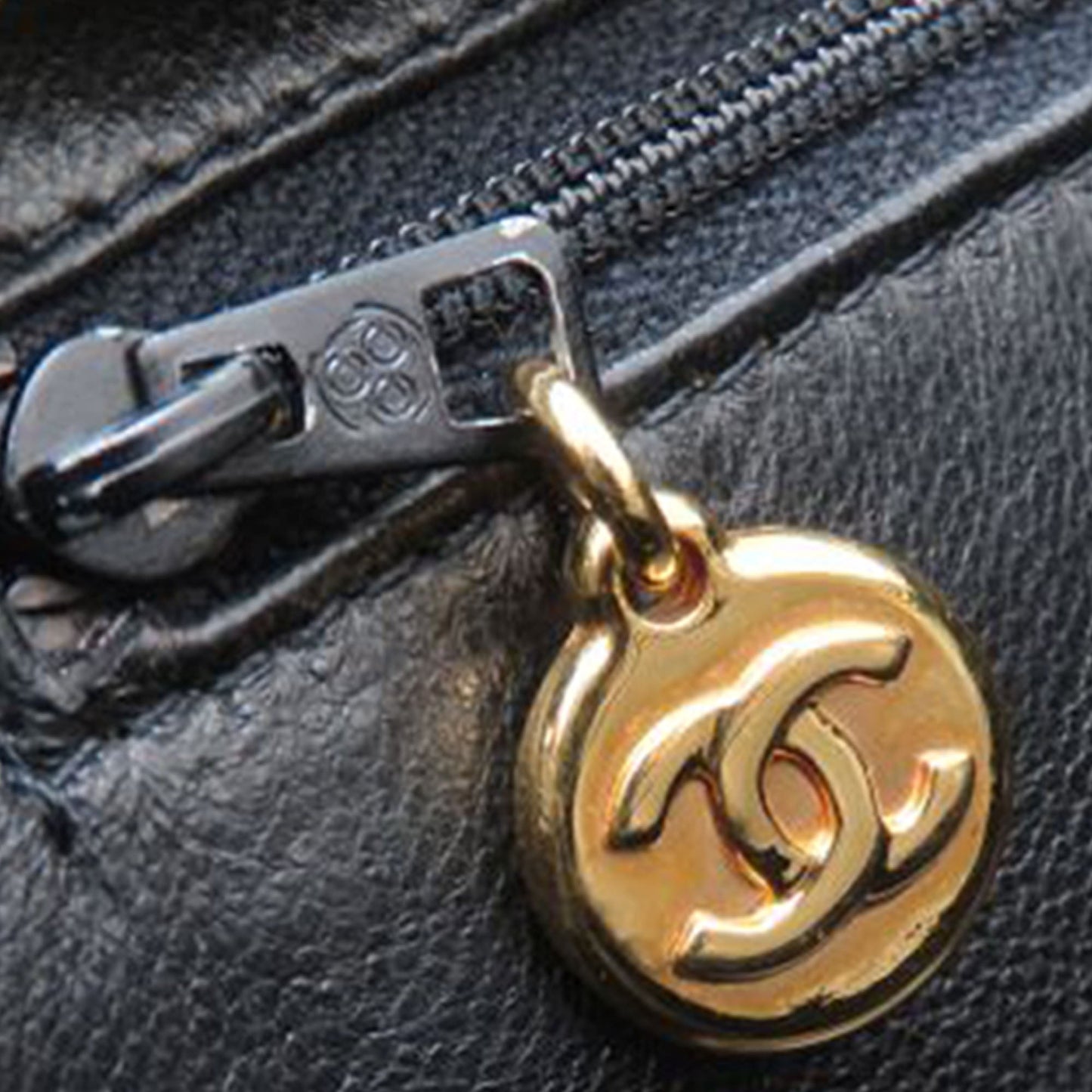 Chanel CC Quilted Caviar Front Pocket Shoulder Bag
