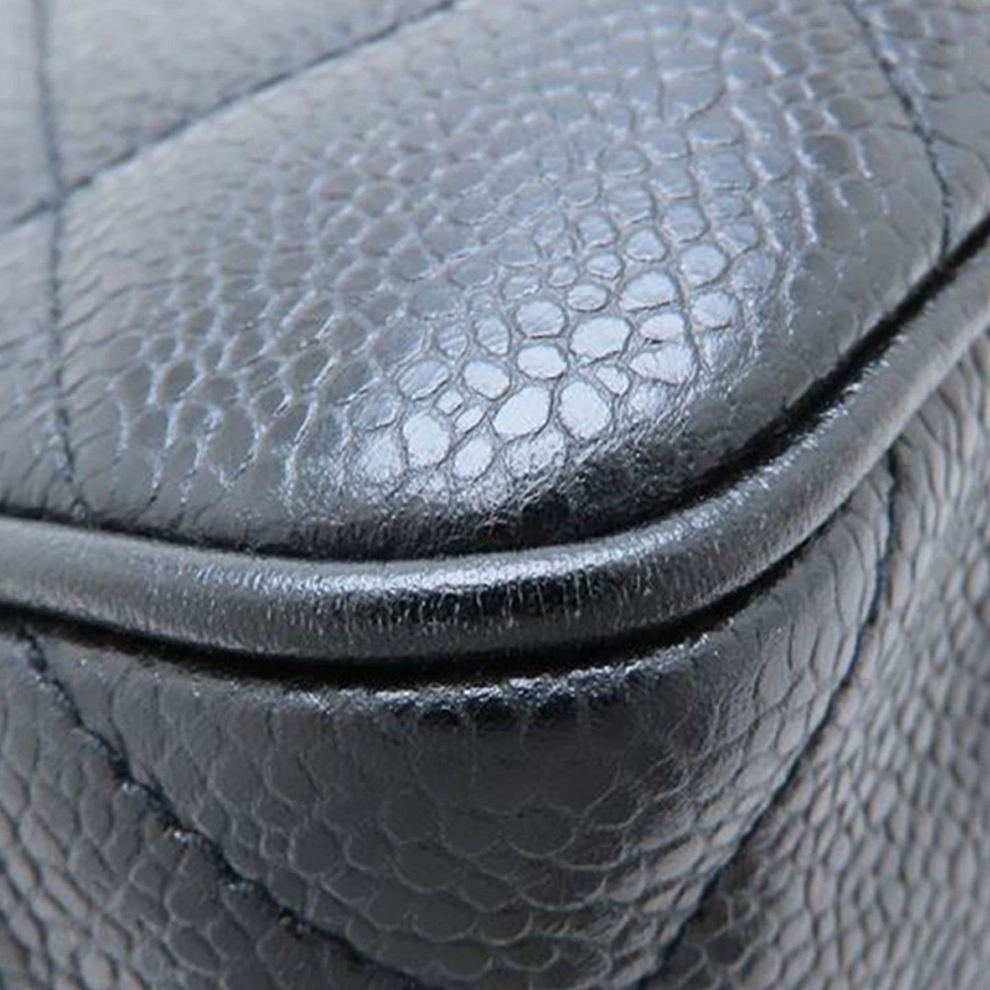 Chanel CC Quilted Caviar Front Pocket Shoulder Bag
