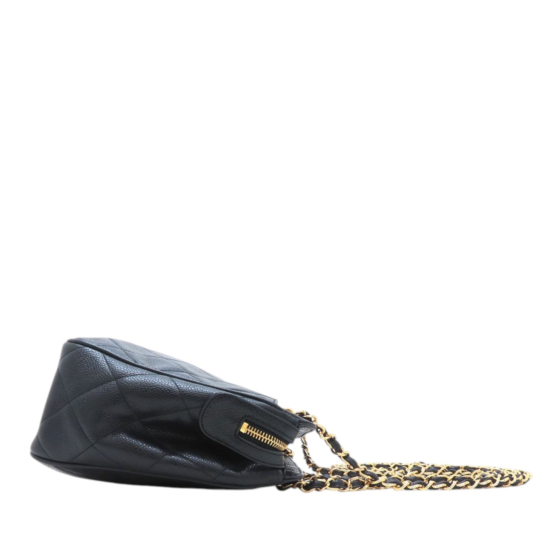 Chanel CC Quilted Caviar Front Pocket Shoulder Bag