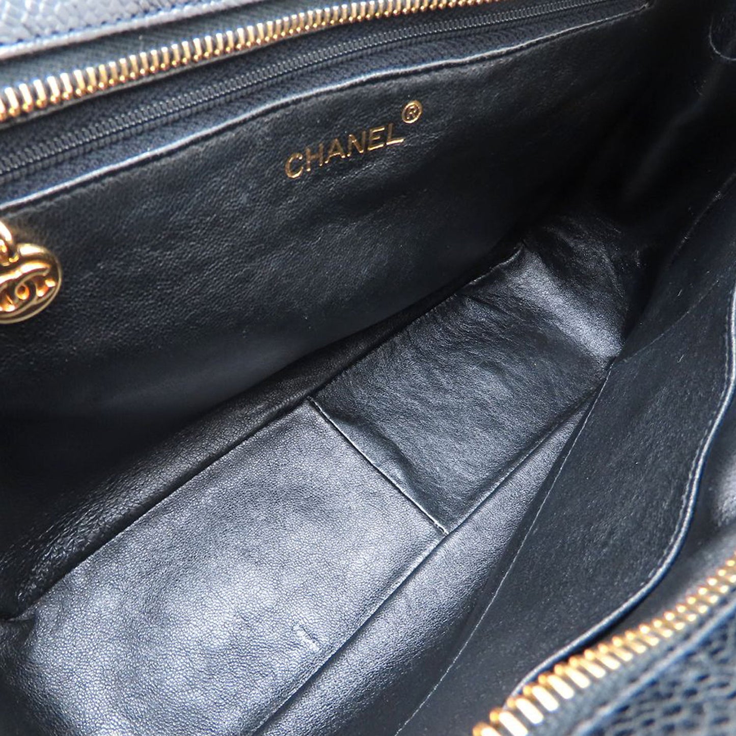 Chanel CC Quilted Caviar Front Pocket Shoulder Bag