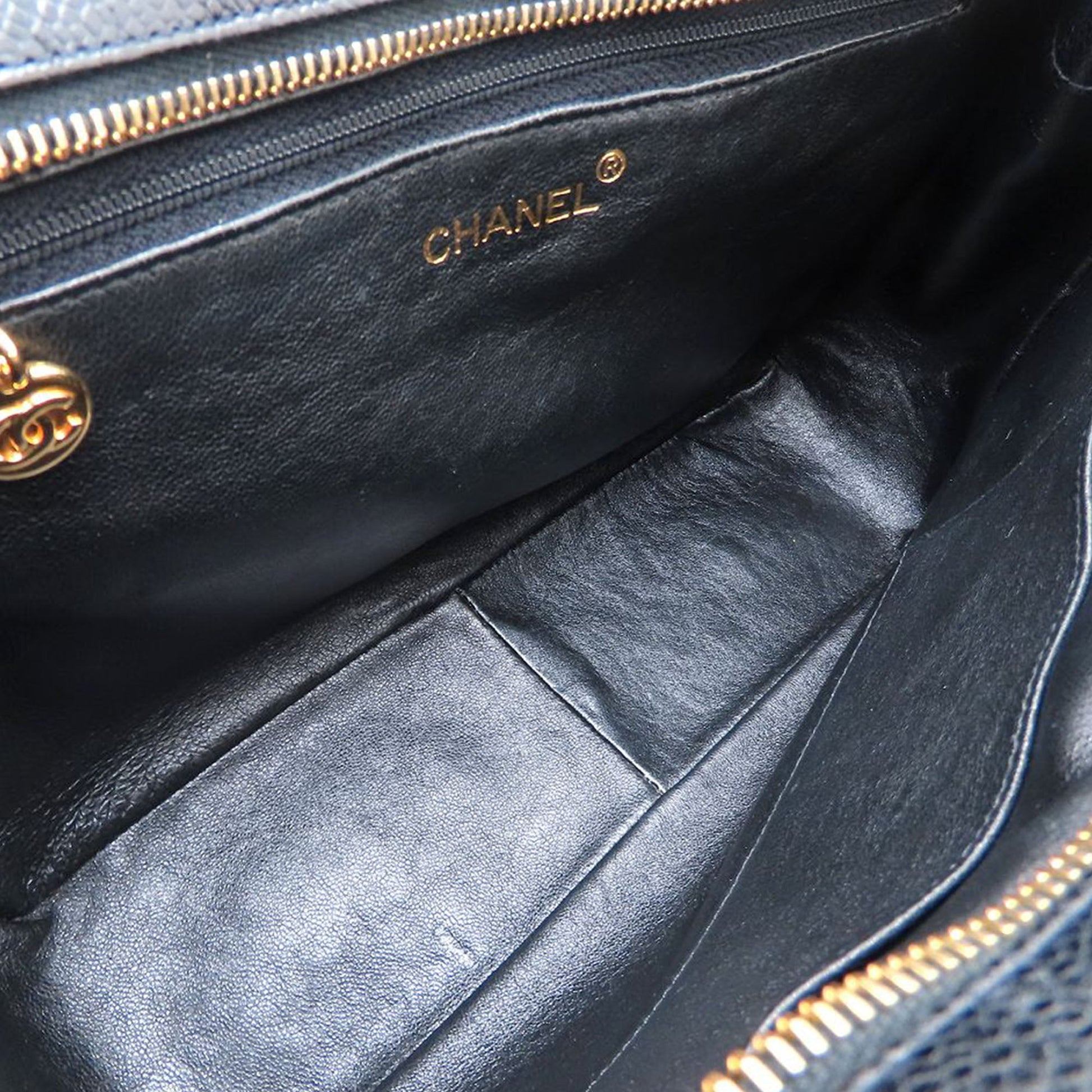 Chanel CC Quilted Caviar Front Pocket Shoulder Bag