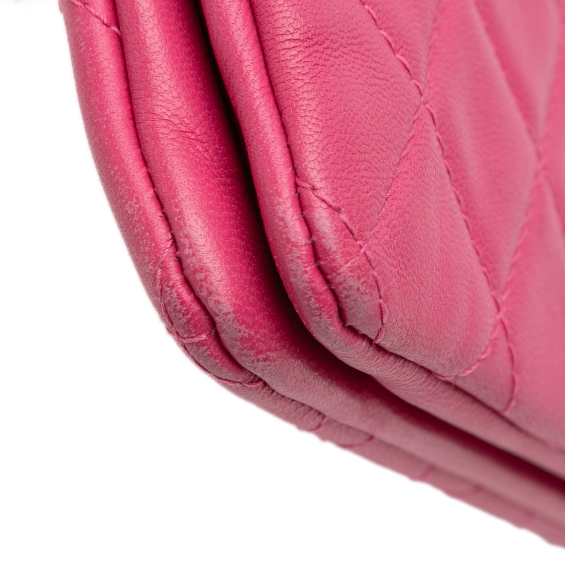 Chanel Quilted Caviar CC Enamel Double Zip Clutch