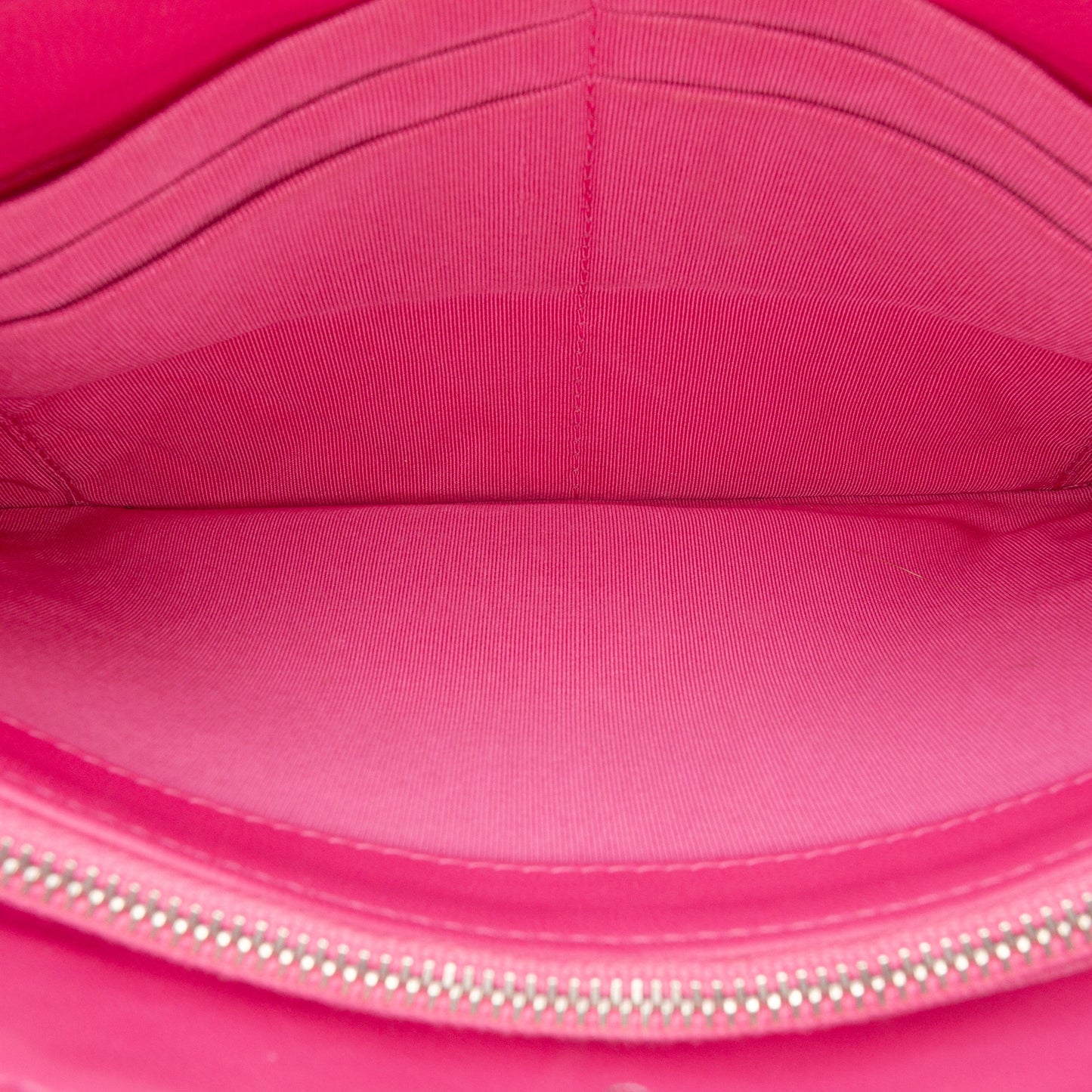 Chanel Quilted Caviar CC Enamel Double Zip Clutch