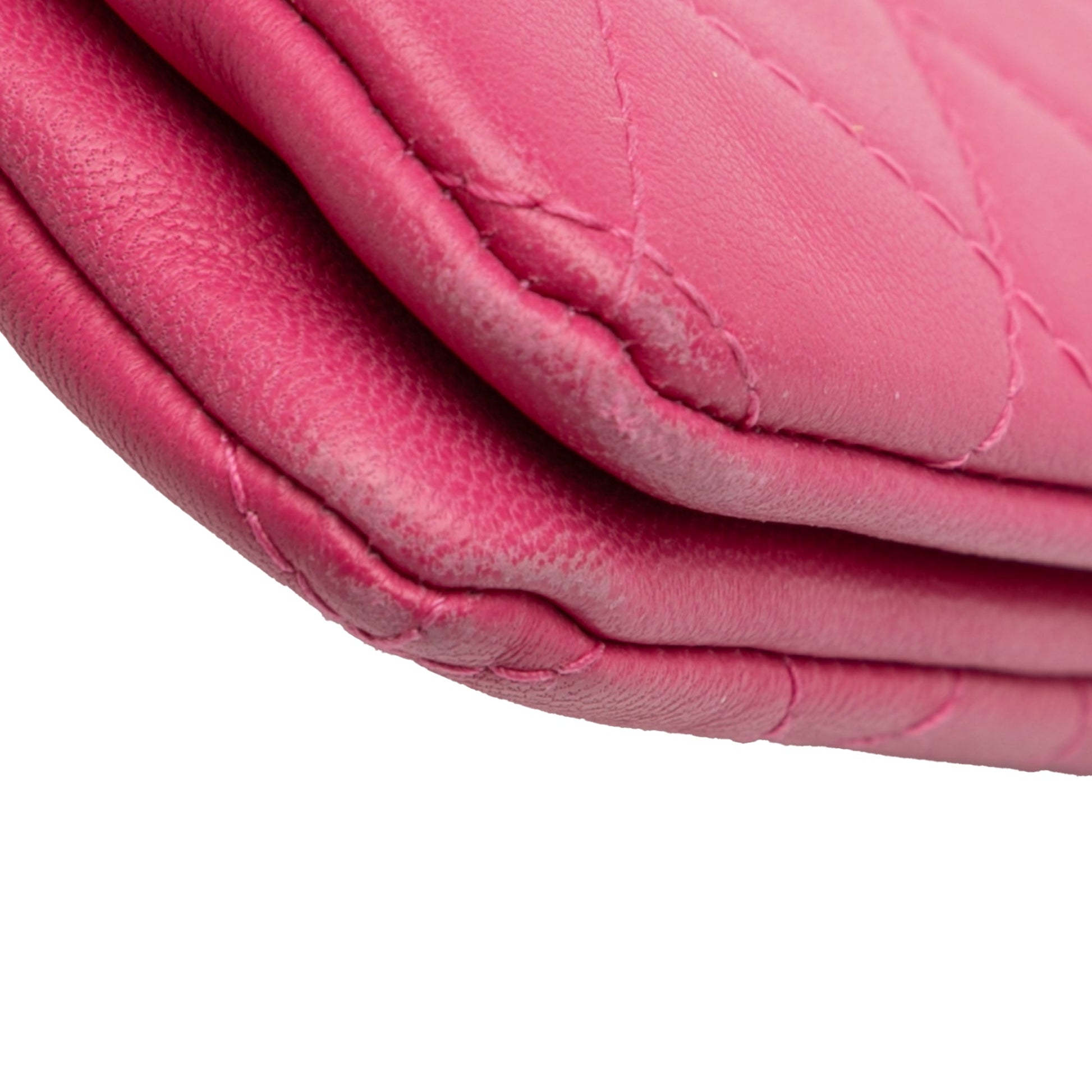 Chanel Quilted Caviar CC Enamel Double Zip Clutch