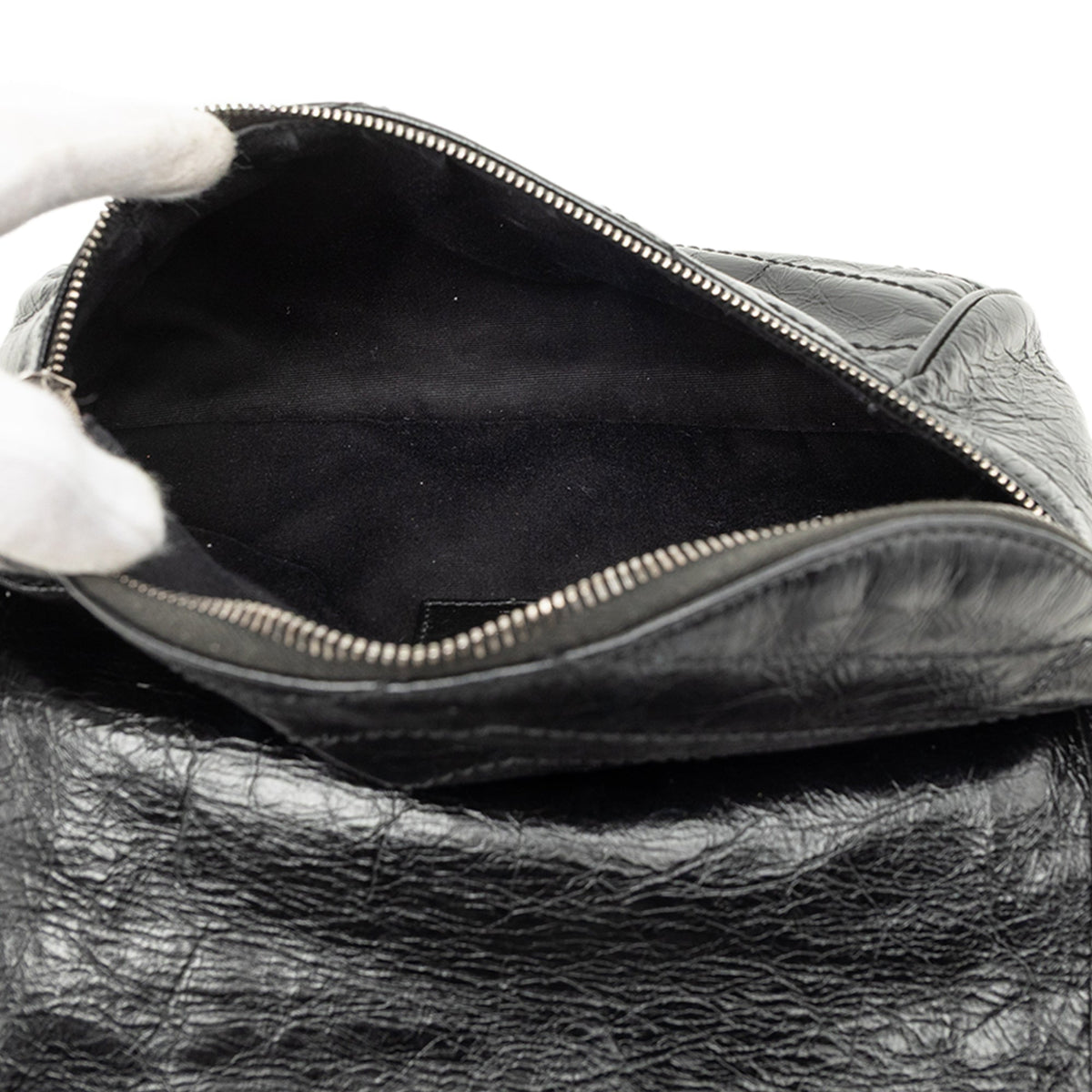 Saint Laurent Crinkled Calfskin Monogram Niki Belt Bag