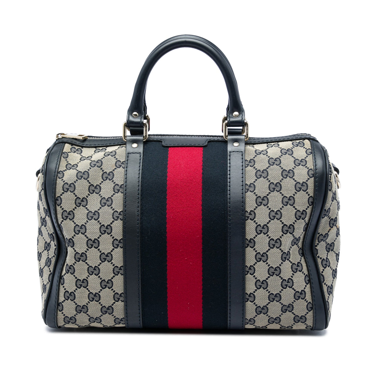Gucci Medium GG Canvas Web Joy Boston Bag — Beige