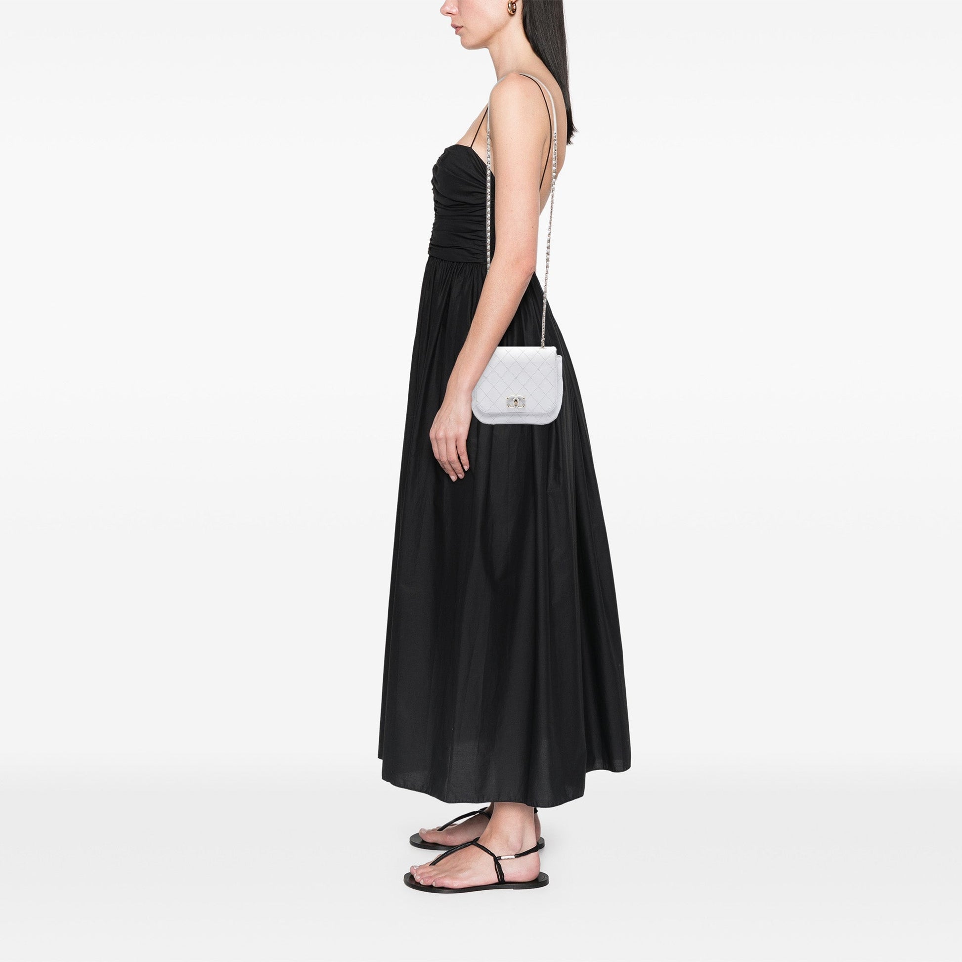 Chanel Small Stitched Calfskin Covered CC Flap