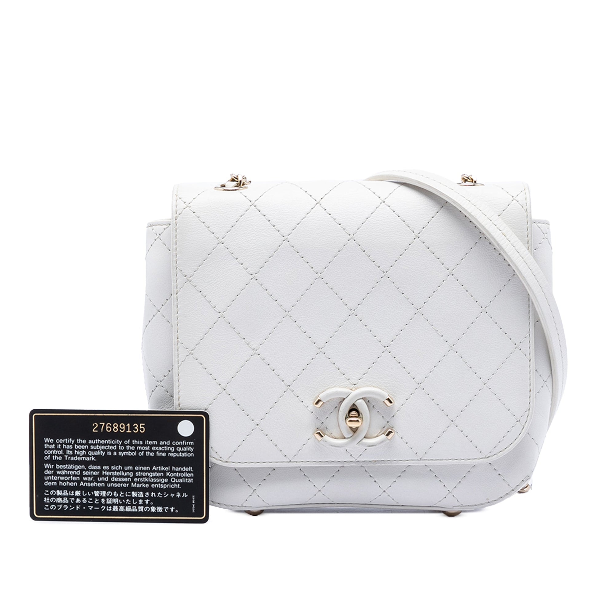 Chanel Small Stitched Calfskin Covered CC Flap