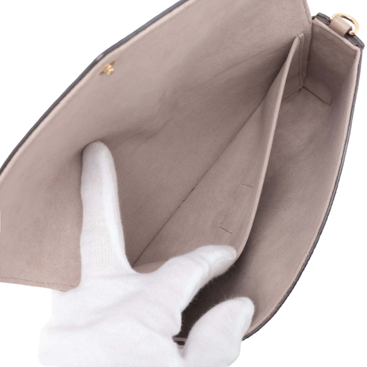 Louis Vuitton Bicolor Monogram Empreinte Pochette Felicie — Beige