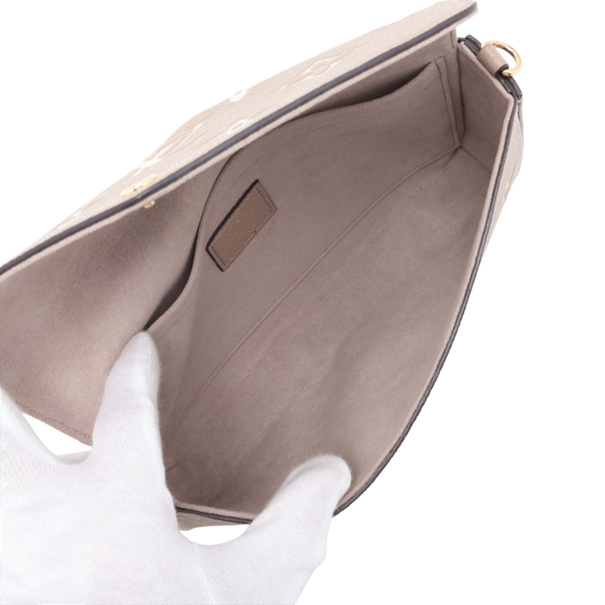 Louis Vuitton Bicolor Monogram Empreinte Pochette Felicie — Beige