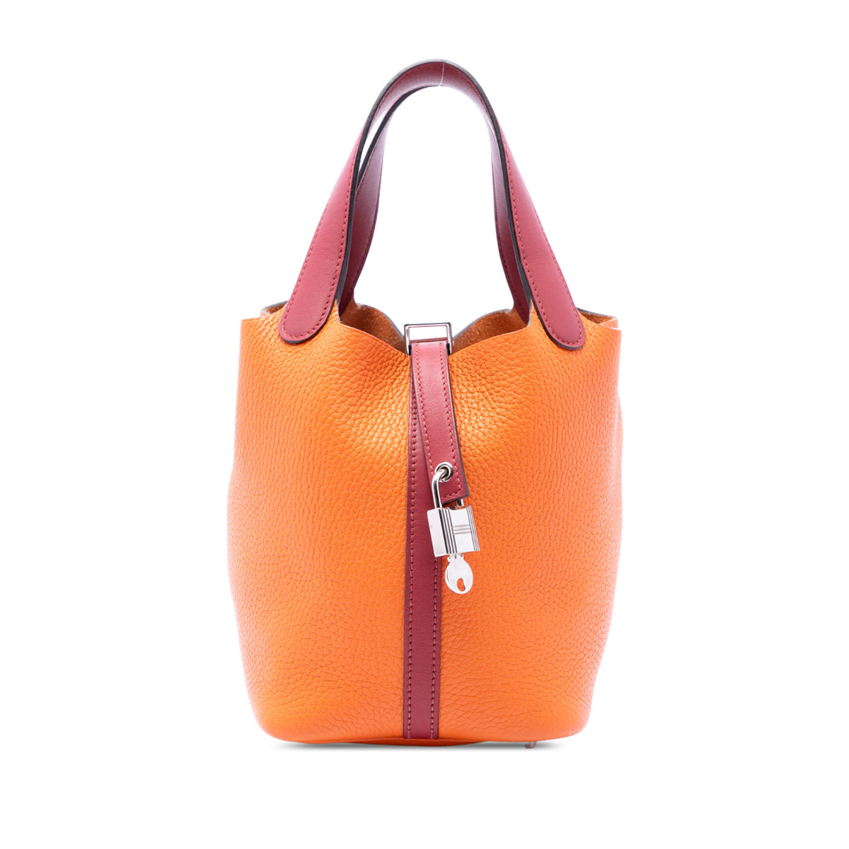 Hermès Bicolor Clemence and Swift Picotin Lock 18 — Red