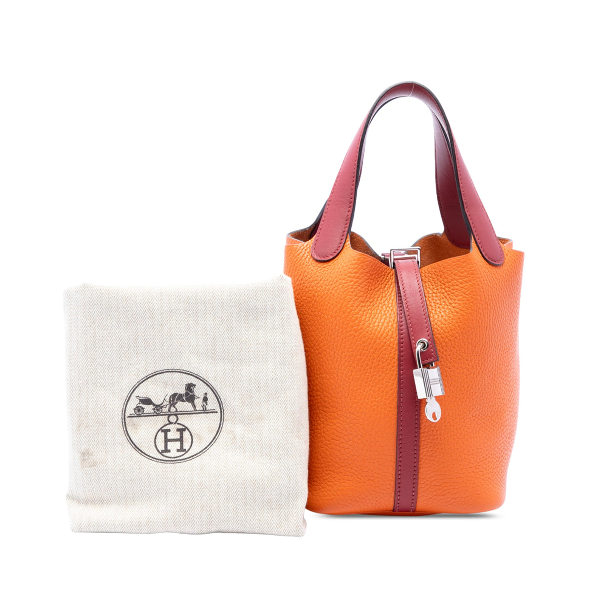 Hermès Bicolor Clemence and Swift Picotin Lock 18 — Red