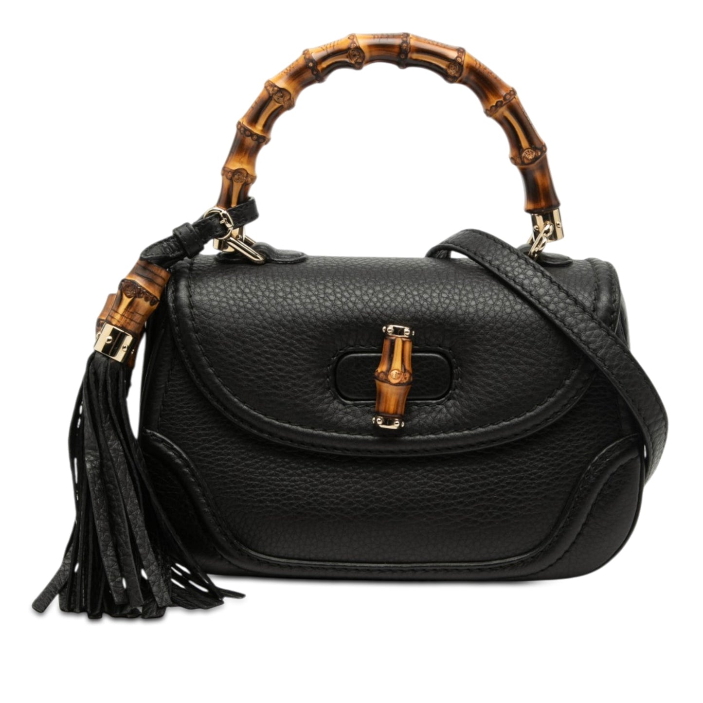 Gucci Small Leather New Bamboo Satchel