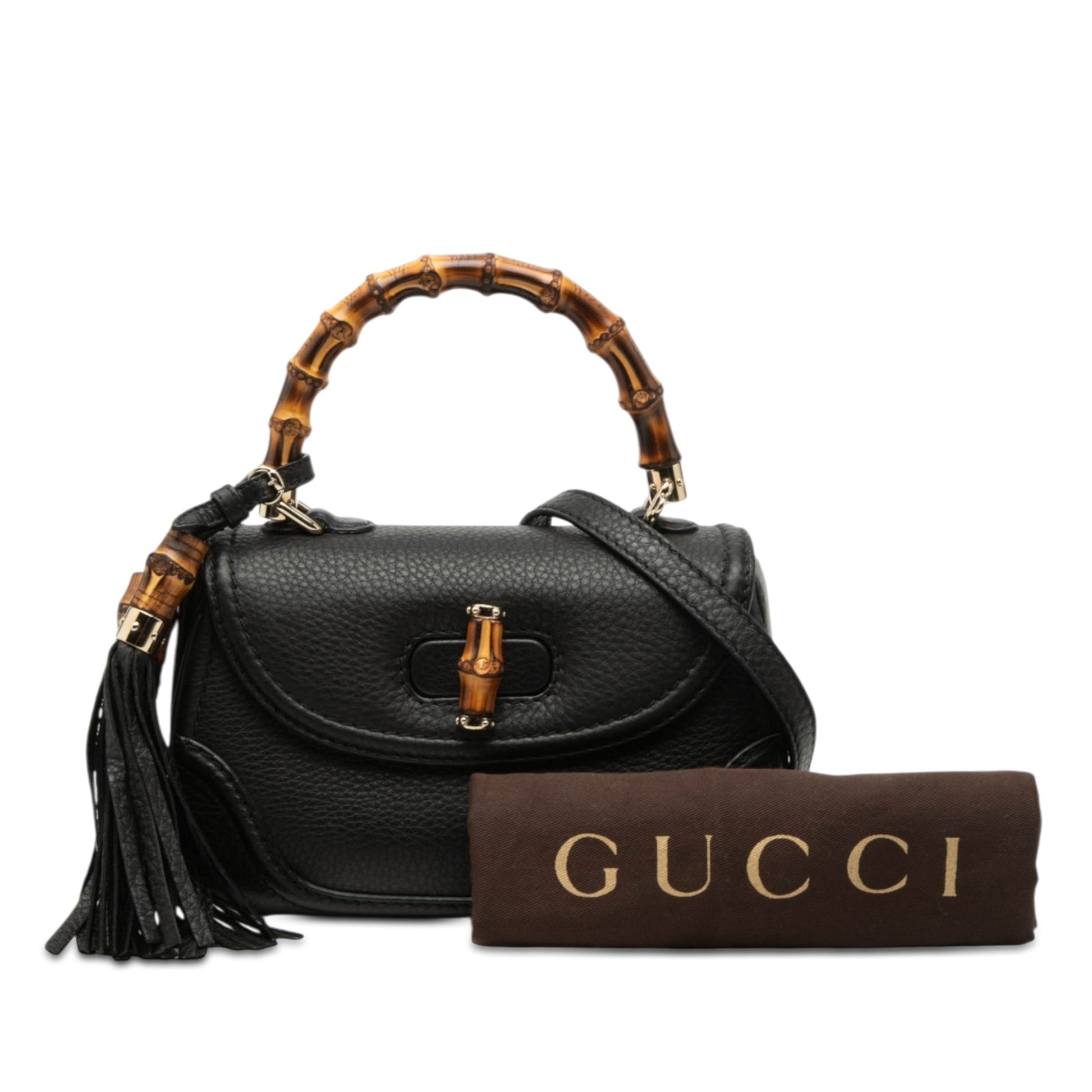 Gucci Small Leather New Bamboo Satchel