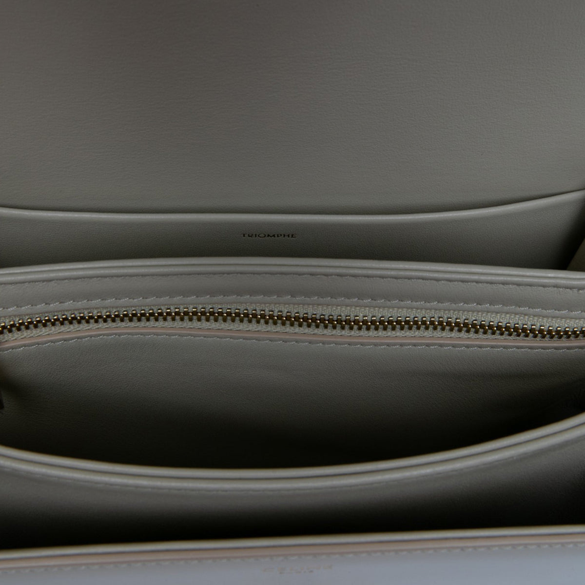 Celine Classique Shiny Calfskin Triomphe Crossbody — Brown