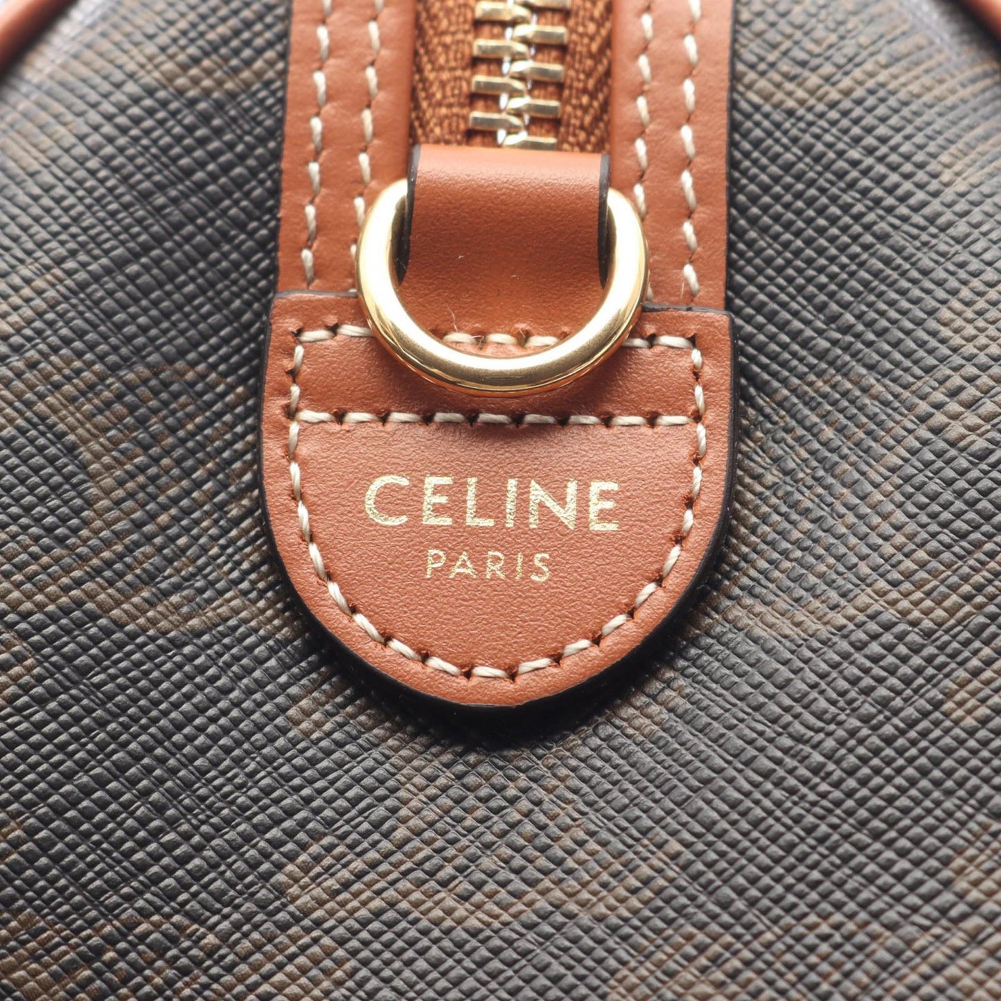 Celine Small Triomphe Coated Canvas Boston Bag