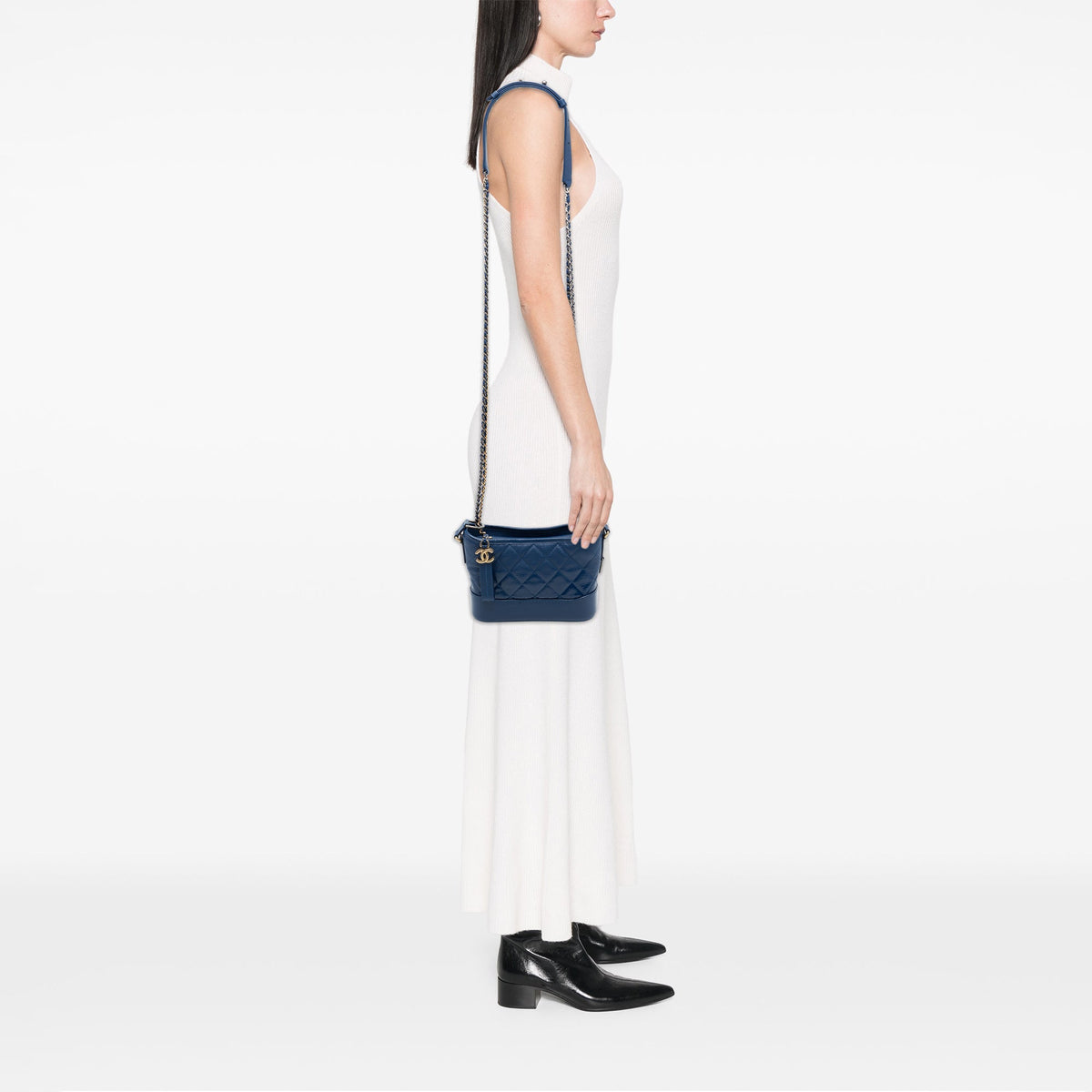 Chanel Small Lambskin Gabrielle Crossbody — Blue