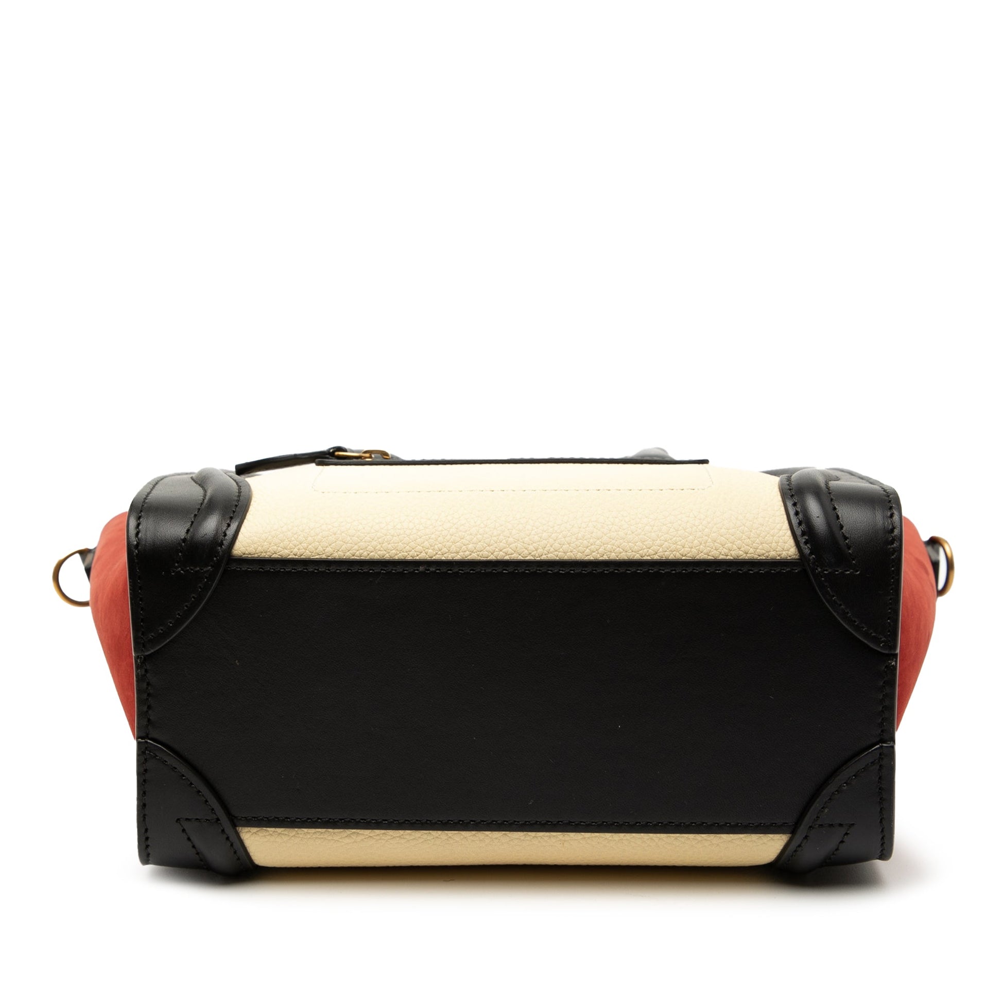Nano Tricolor Nubuck and Drummed Calfskin Luggage Tote