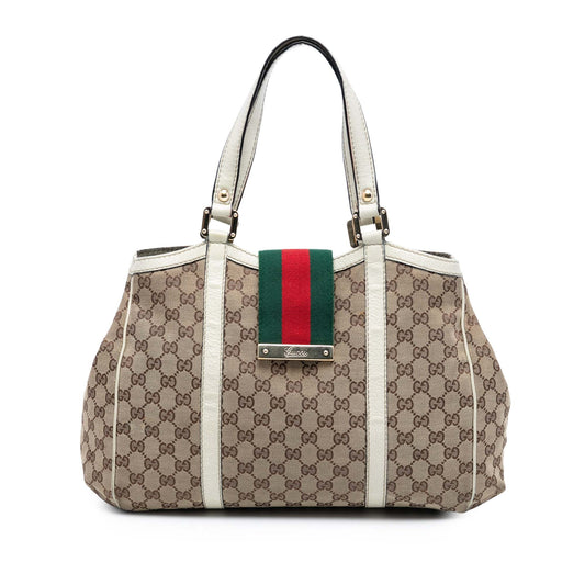 Gucci GG Canvas Web New Ladies Tote